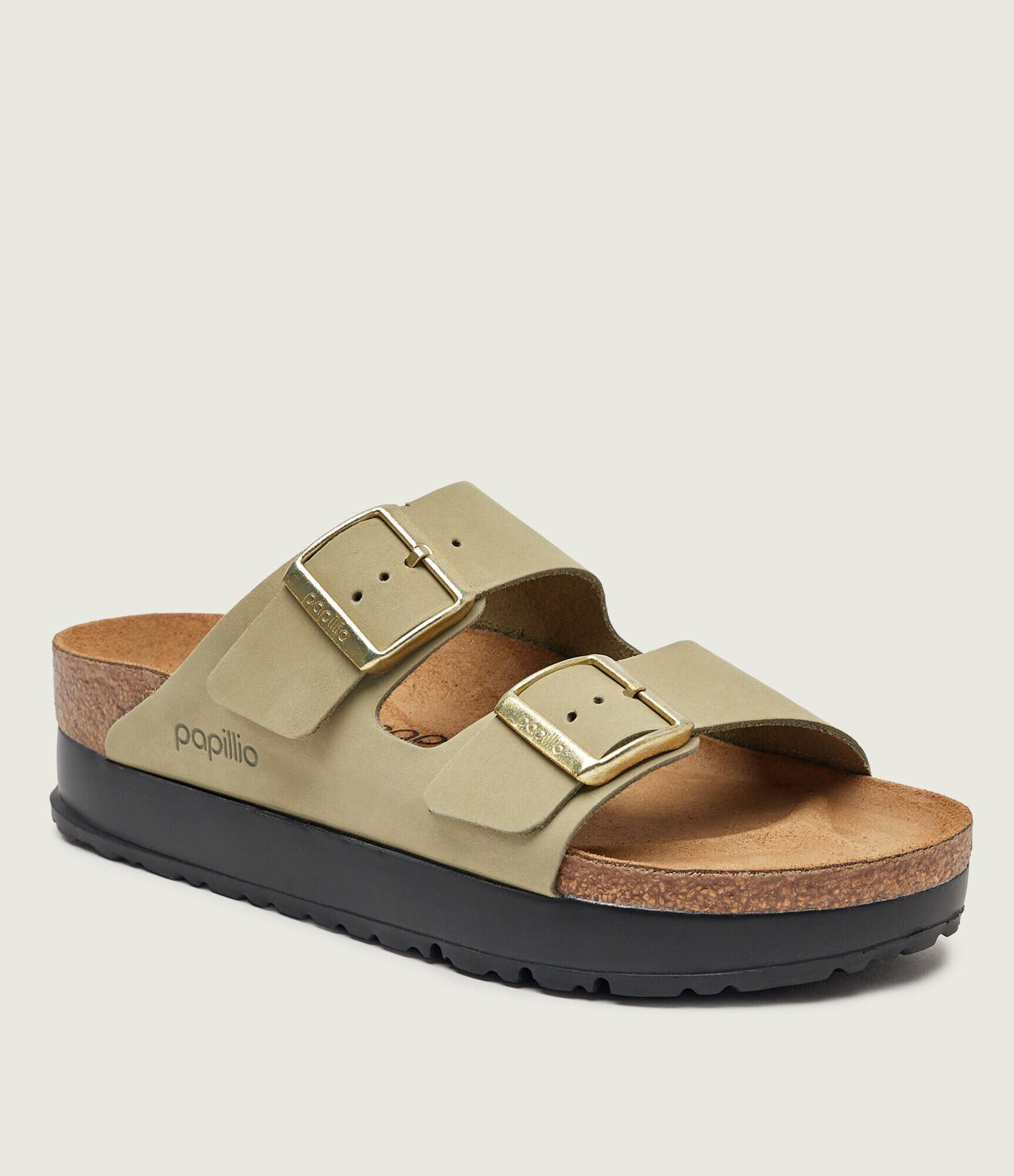Birkenstock Șlapi Arizona Flex Platform | x Papillio | piele întoarsă | narrow fit
