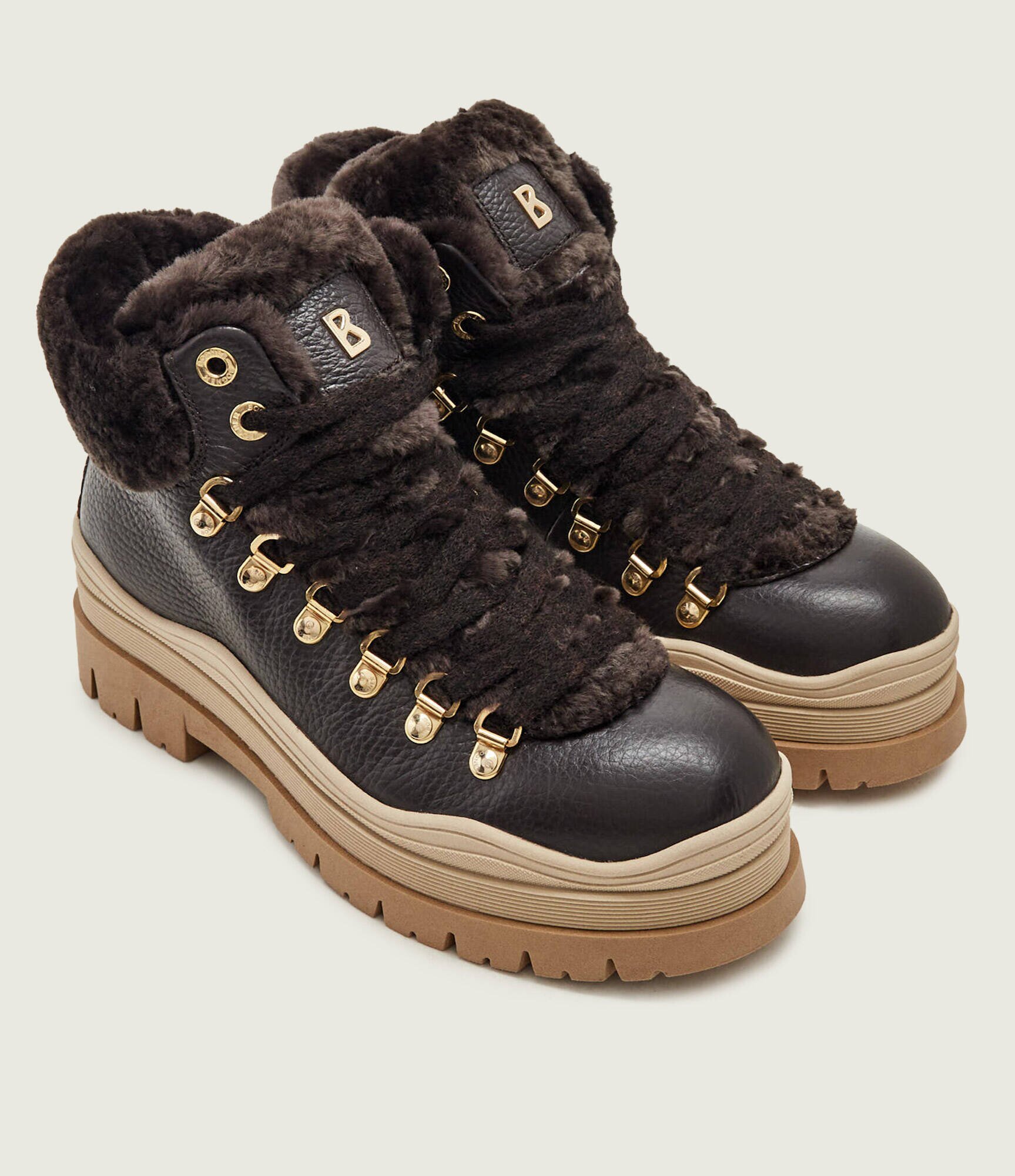 BOGNER De piele insulete Arosa 9E | shearling cu adaos de lână