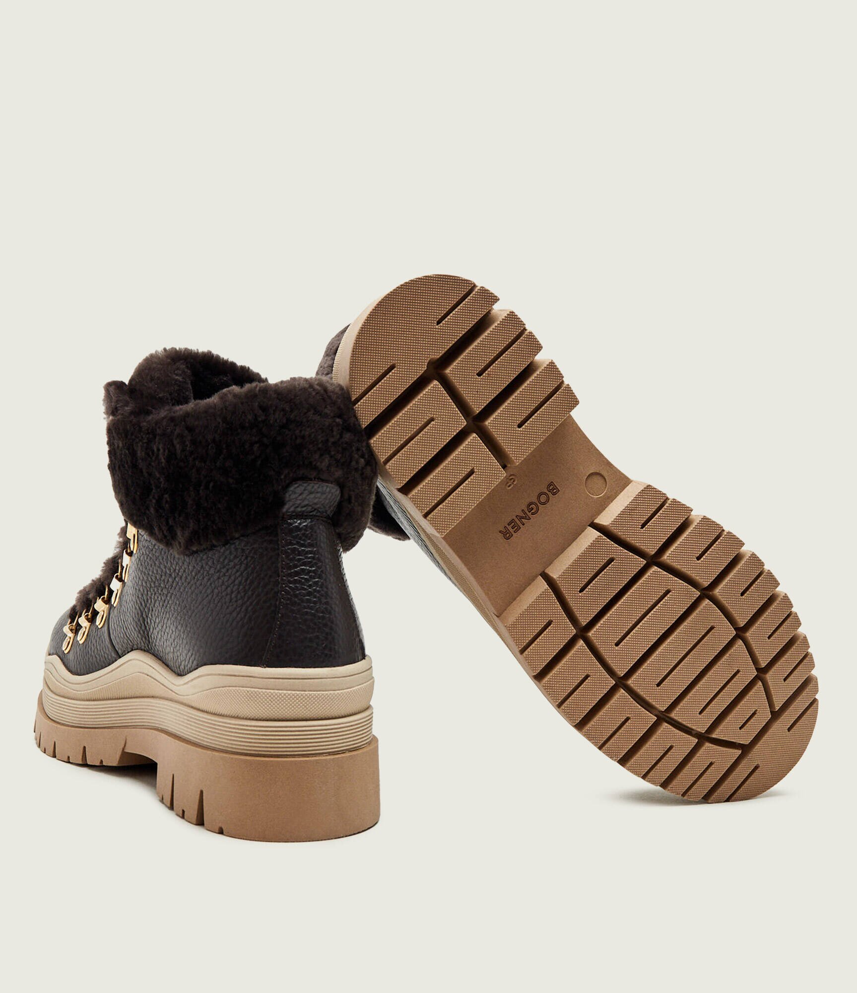 BOGNER De piele insulete Arosa 9E | shearling cu adaos de lână