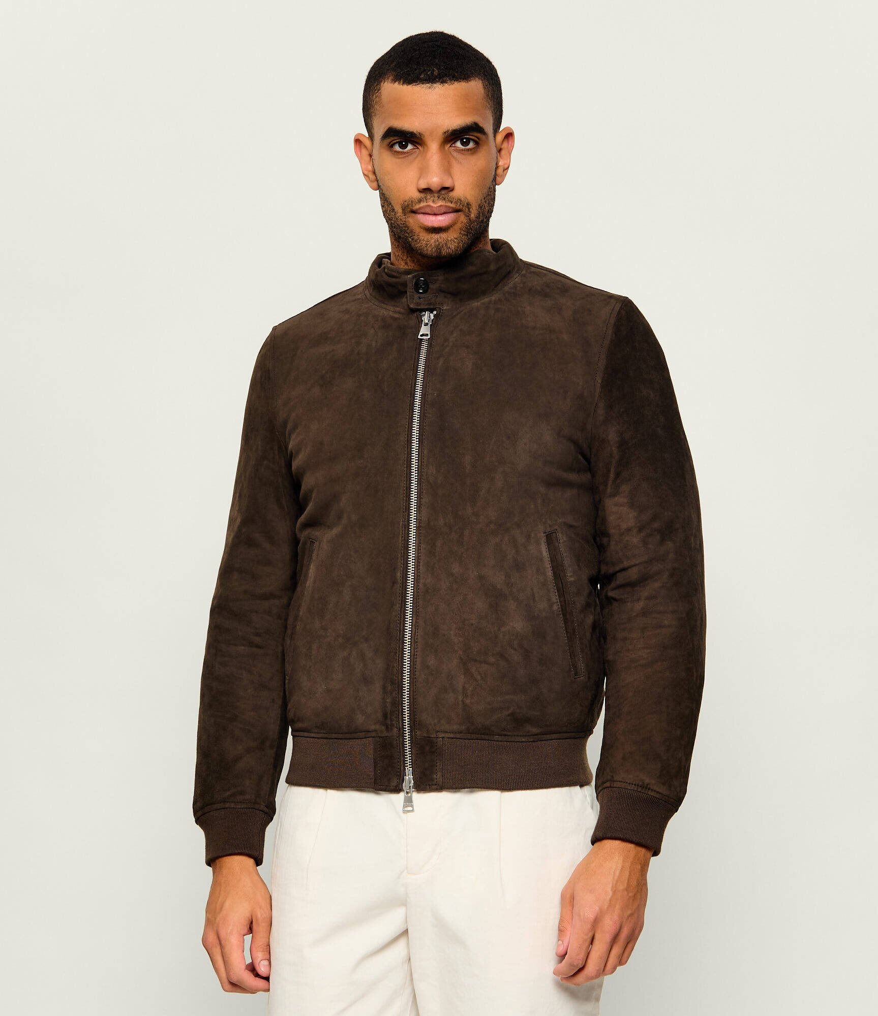 BOMBOOGIE Geacă bomber | regular fit | piele întoarsă