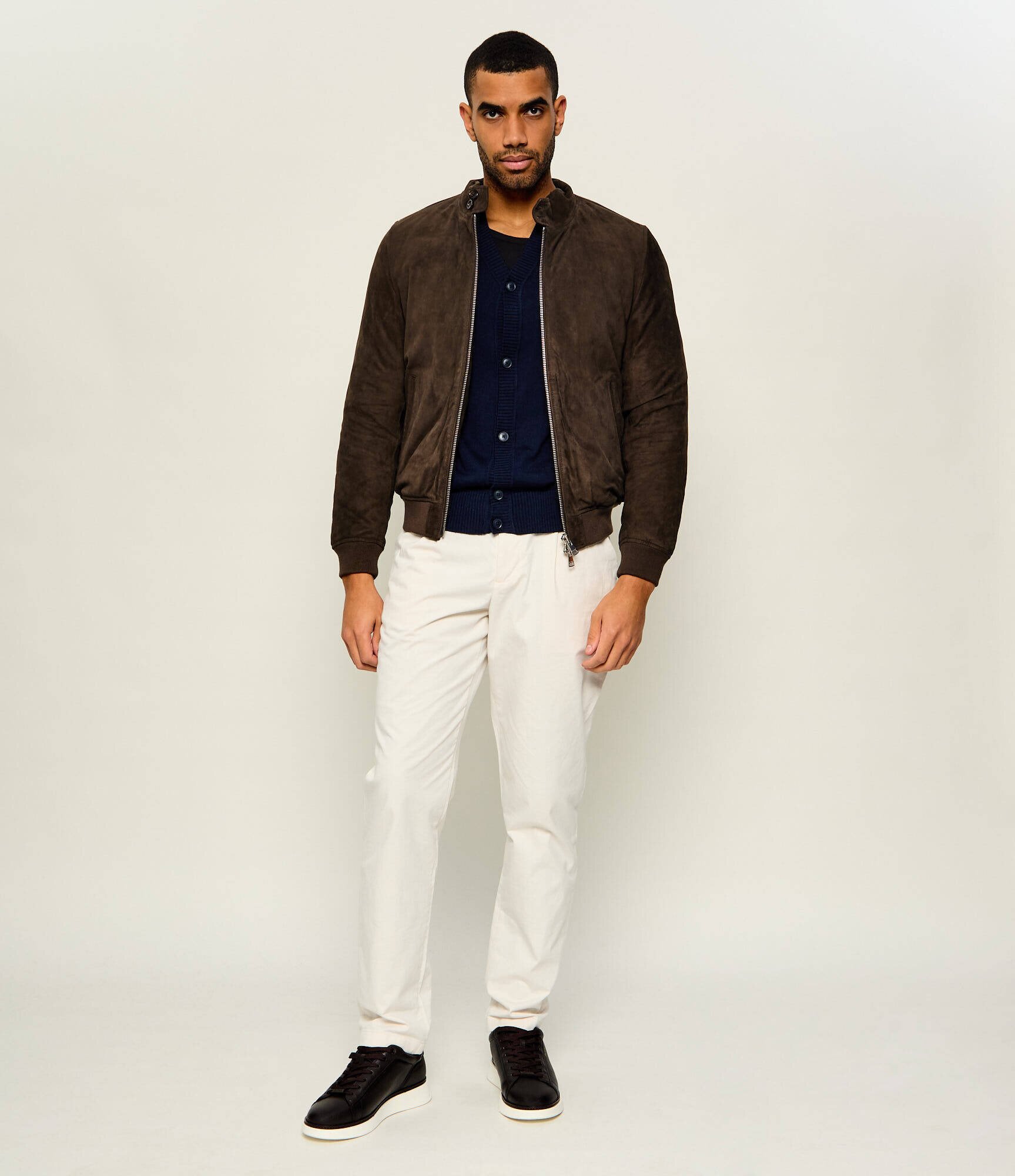 BOMBOOGIE Geacă bomber | regular fit | piele întoarsă