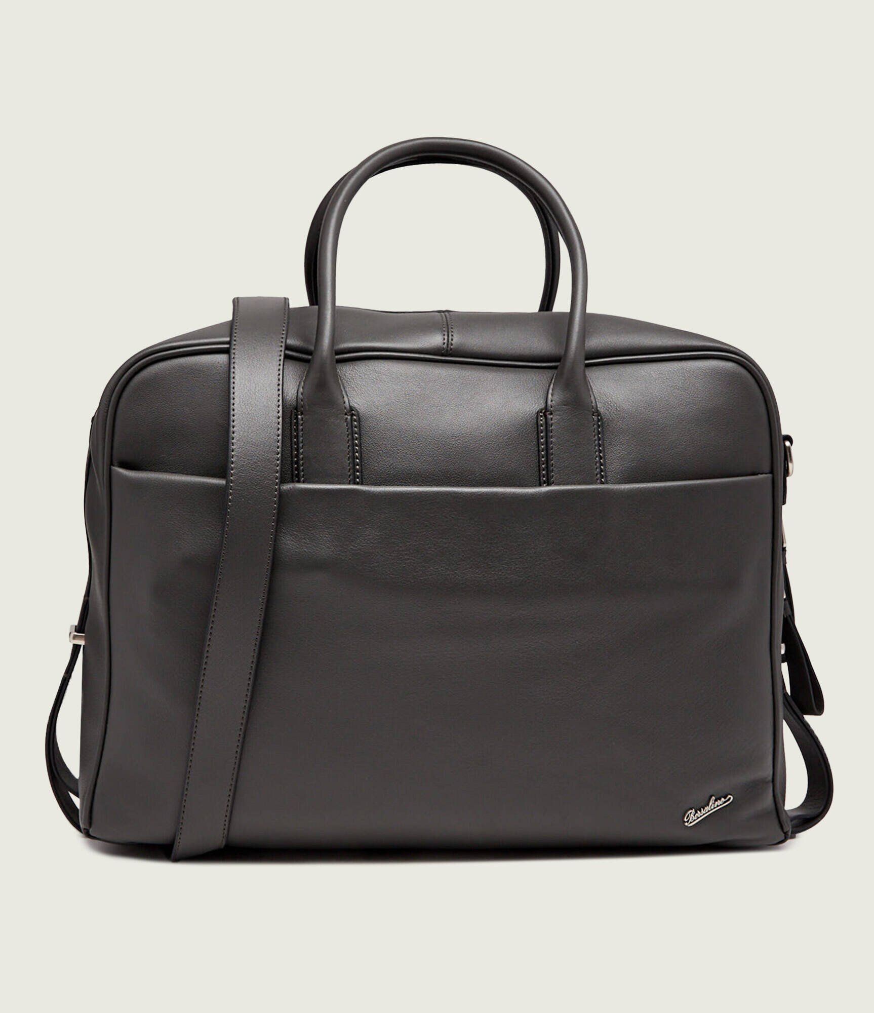BORSALINO De piele geantă pentru laptop 17"