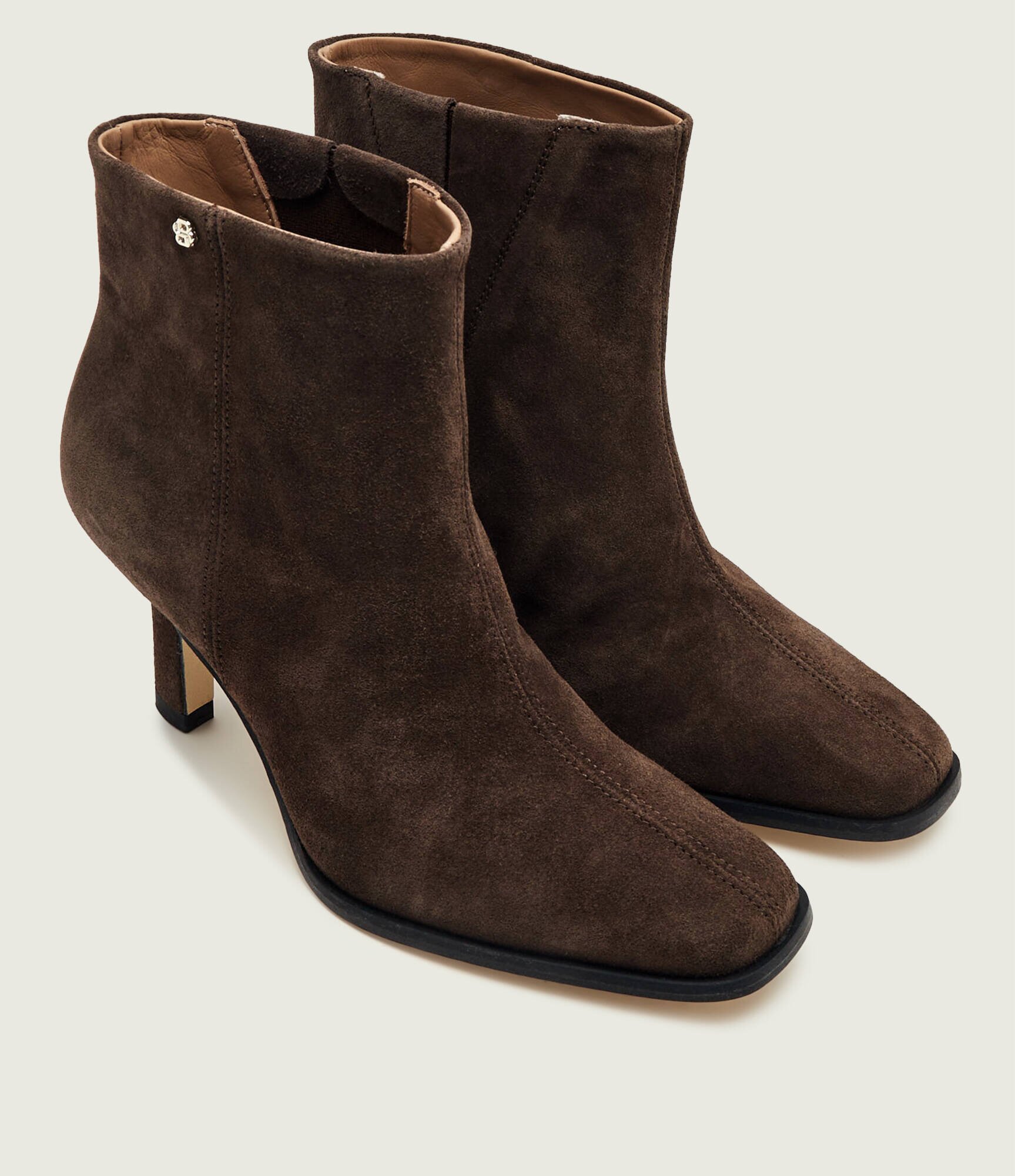 BOSS BLACK Botine cu toc subțire Anyah_Bootie80_SD | piele întoarsă