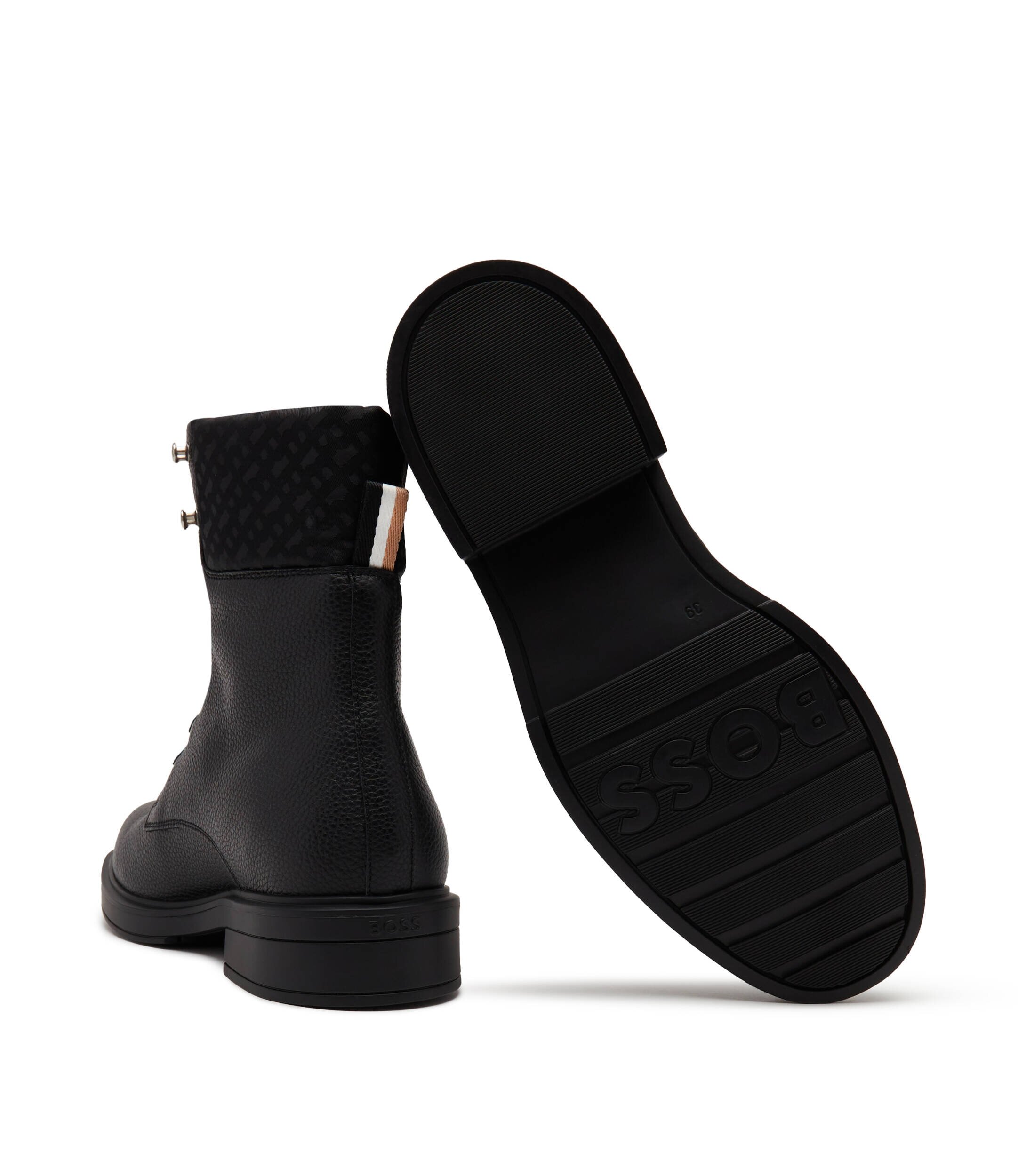 BOSS BLACK Botine Vanity cu adaos de piele