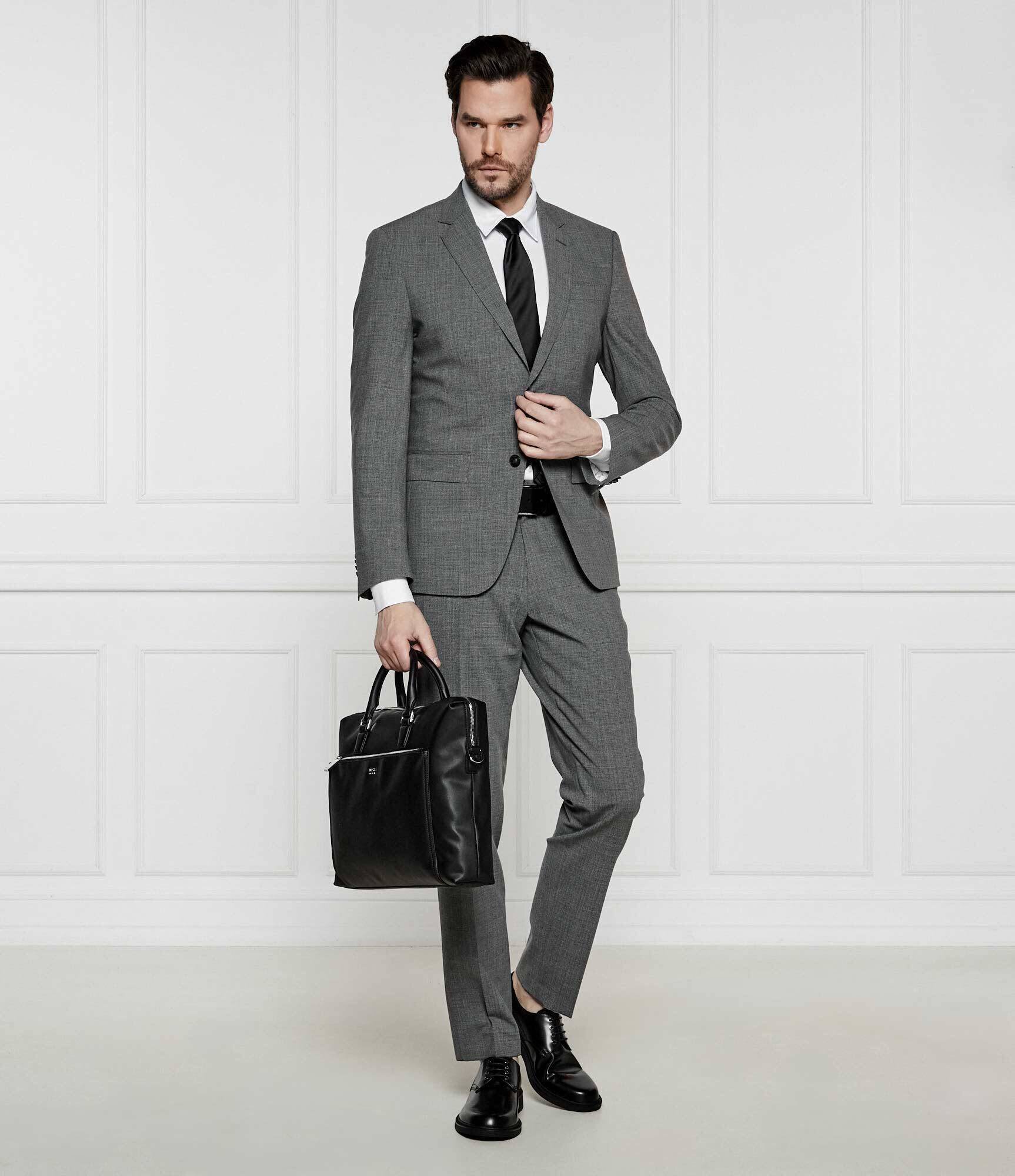 BOSS BLACK Costum H-Huge-2Pcs-224 | Slim Fit cu adaos de lână