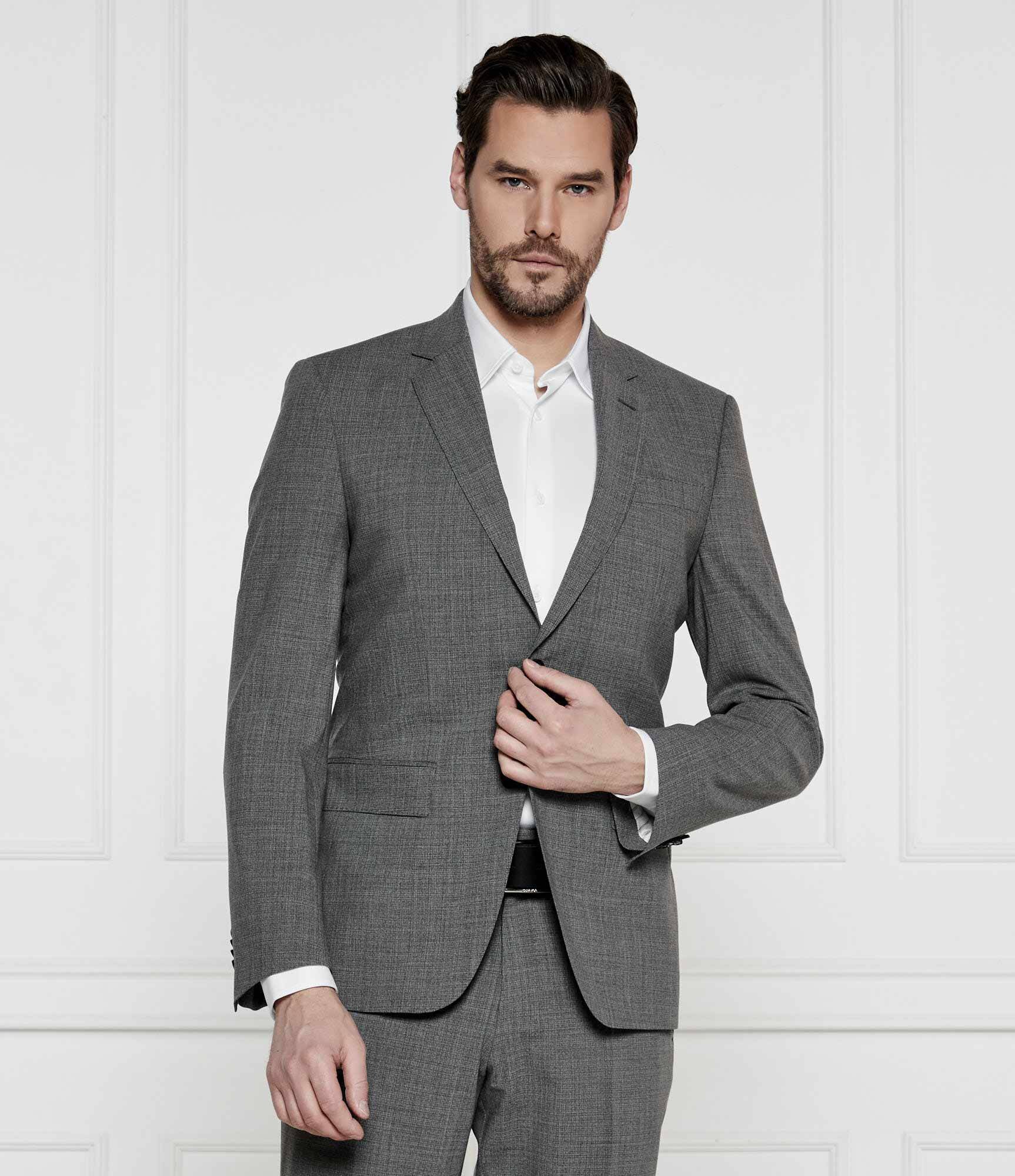 BOSS BLACK Costum H-Huge-2Pcs-224 | Slim Fit cu adaos de lână