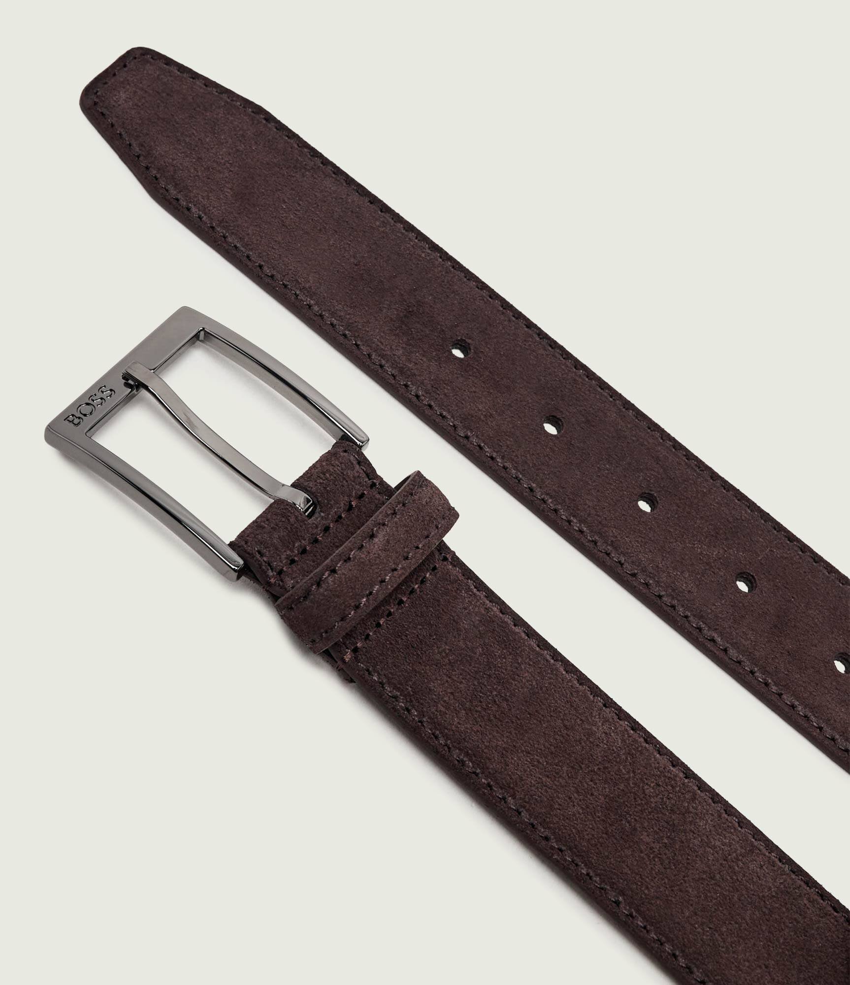 BOSS BLACK Curea Elloy-Sd-GmSt_Sz35 | piele întoarsă