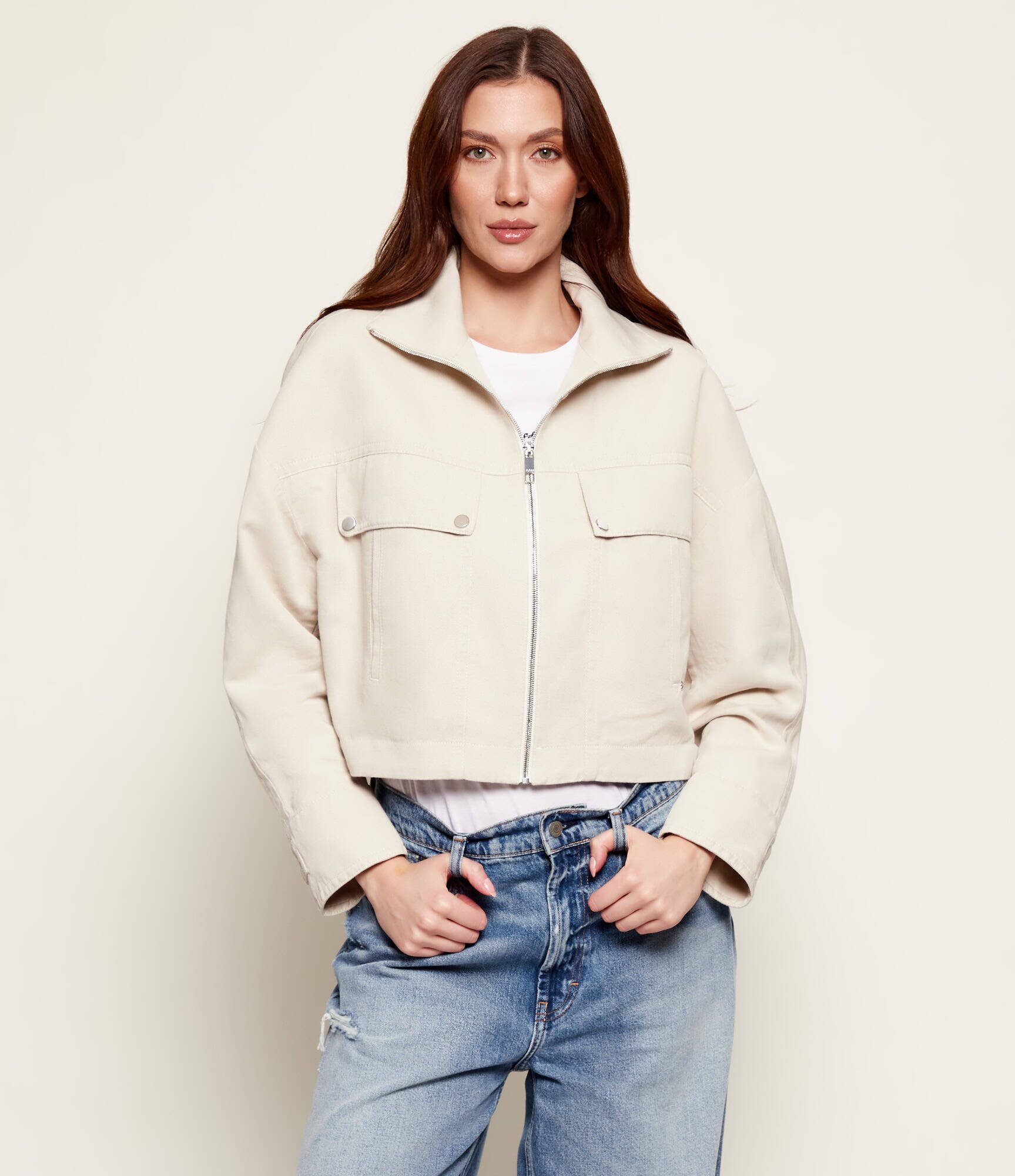 BOSS BLACK De blugi geacă Jamoura-W | Relaxed fit | cu adaos de in