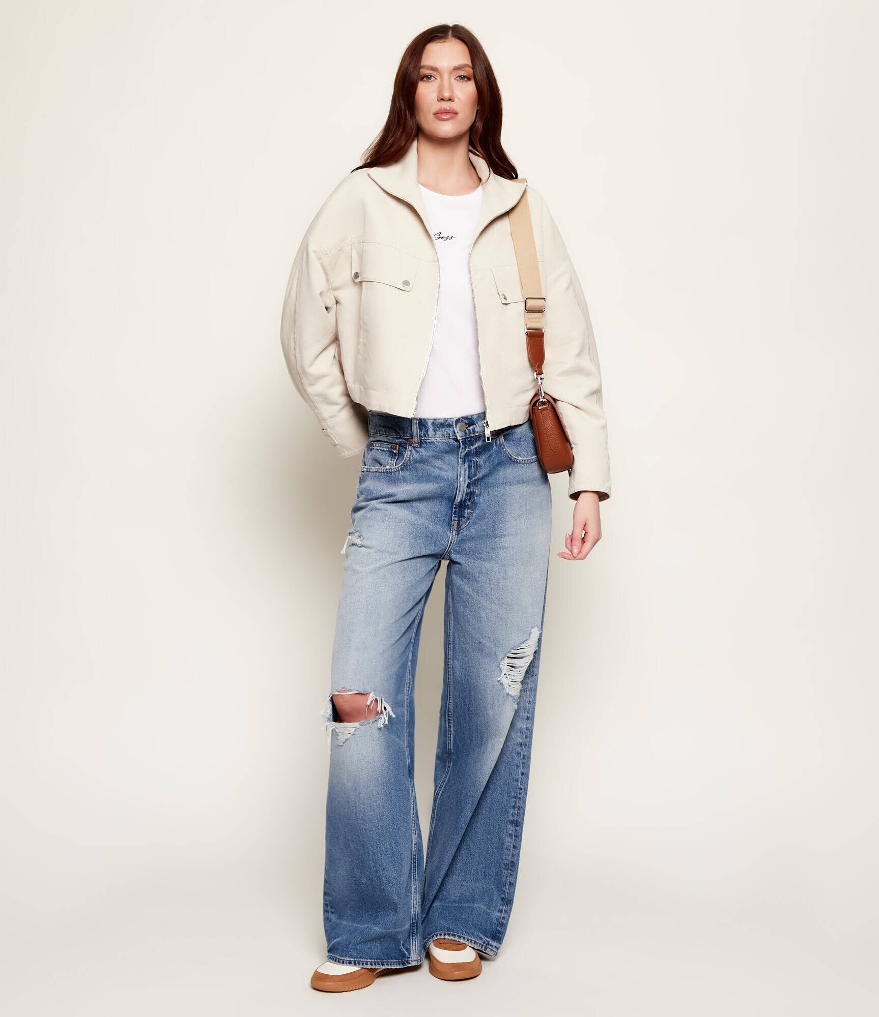 BOSS BLACK De blugi geacă Jamoura-W | Relaxed fit | cu adaos de in
