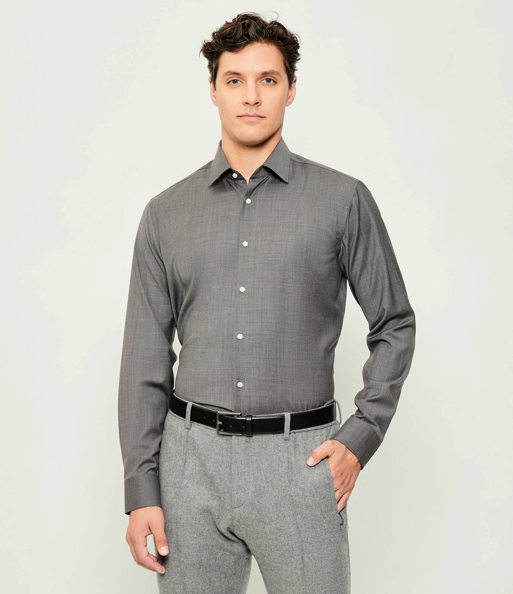 BOSS BLACK De lână cămașă H-JOE-kent-C1-214 | regular fit
