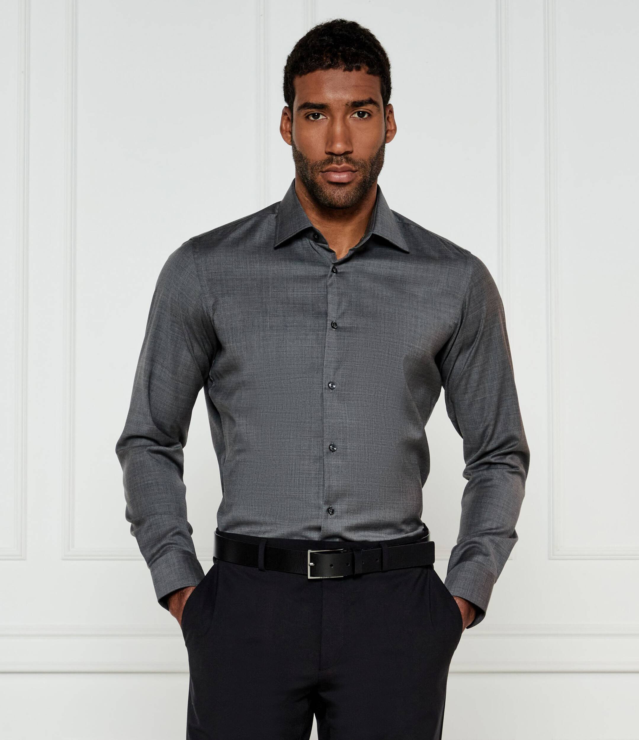 BOSS BLACK De lână cămașă H-JOE-kent-C1-214 | Regular Fit