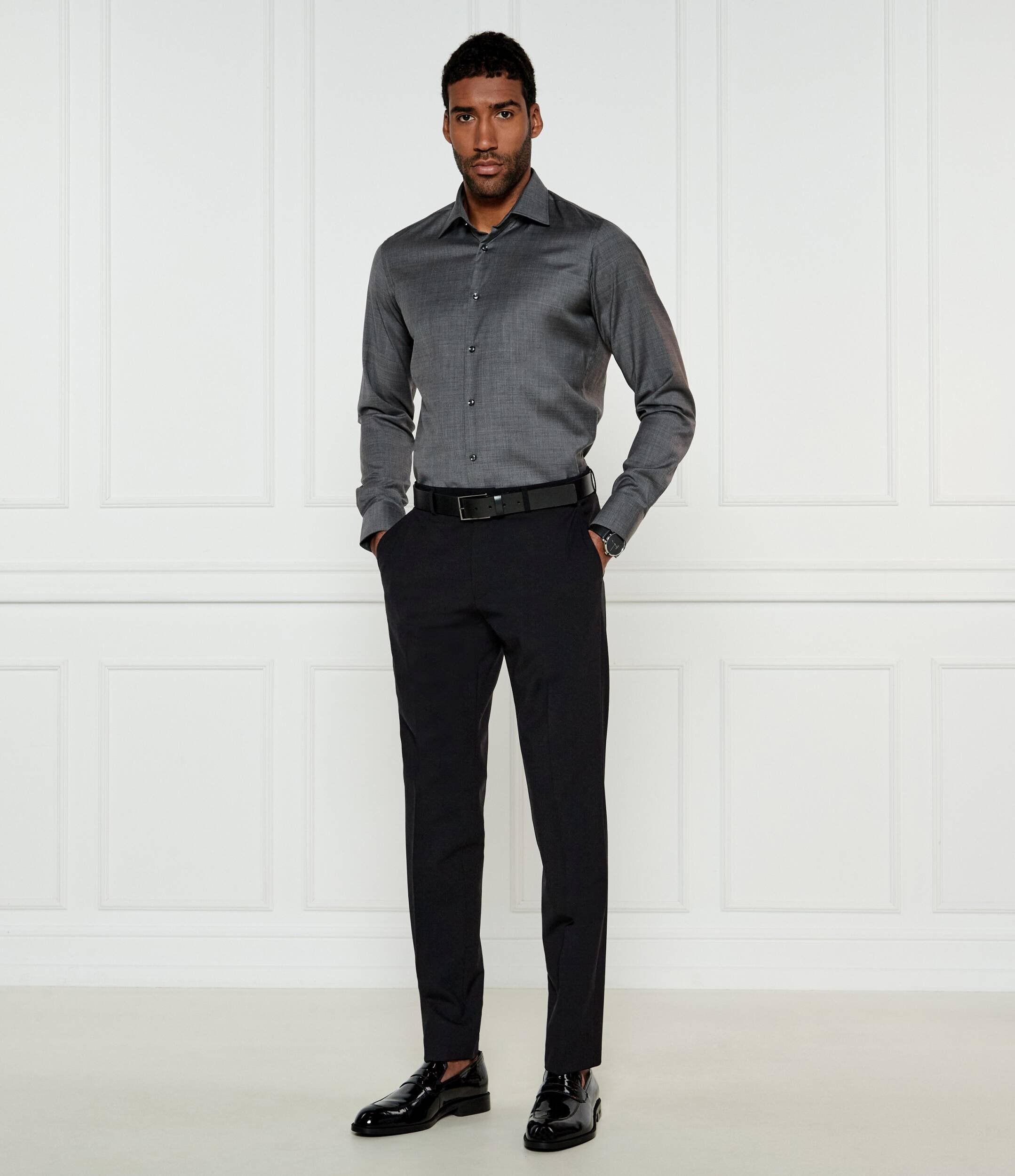 BOSS BLACK De lână cămașă H-JOE-kent-C1-214 | Regular Fit