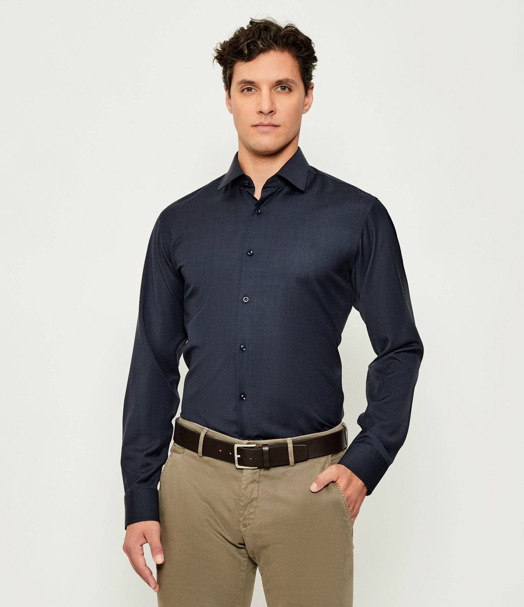 BOSS BLACK De lână cămașă H-JOE-kent-C1-214 | regular fit