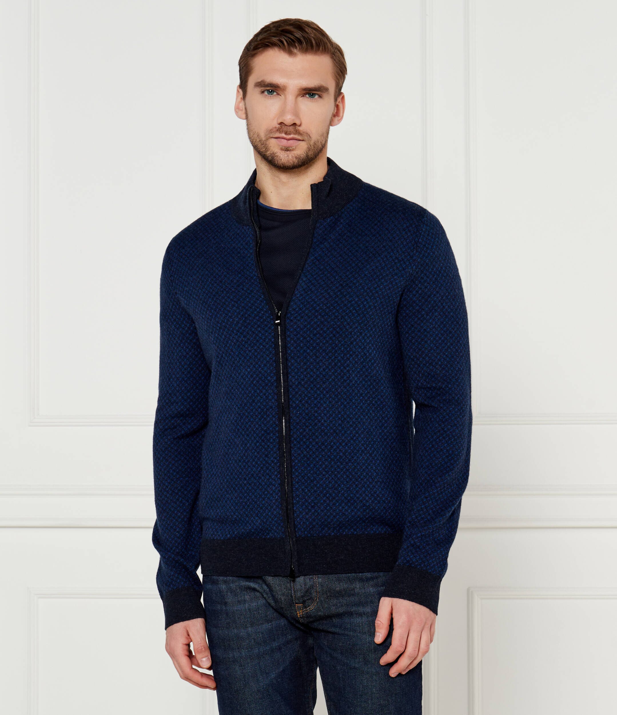 BOSS BLACK De lână cardigan H-Eltorno | Regular Fit