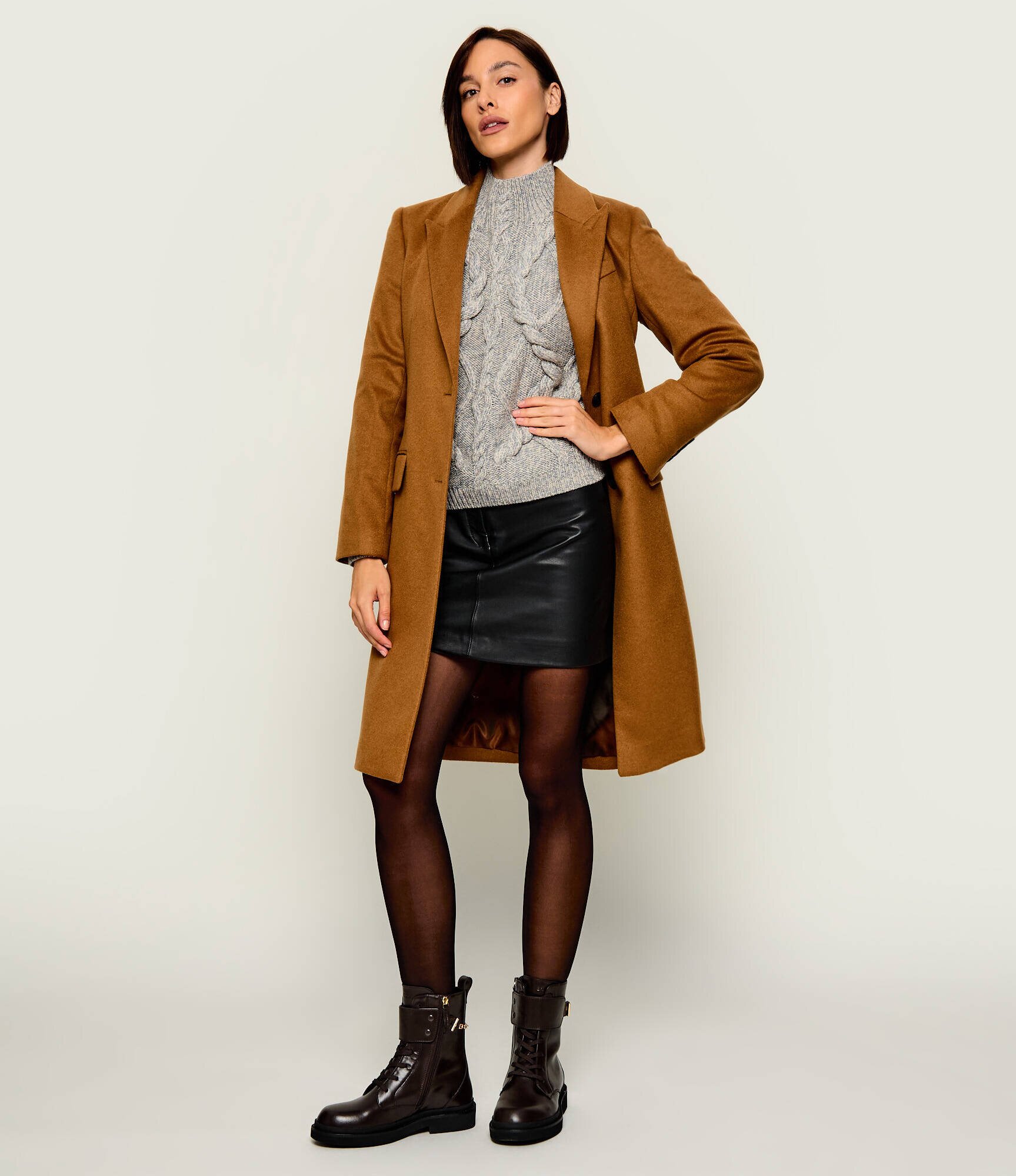 BOSS BLACK De lână guler înalt Frescienne | Relaxed fit