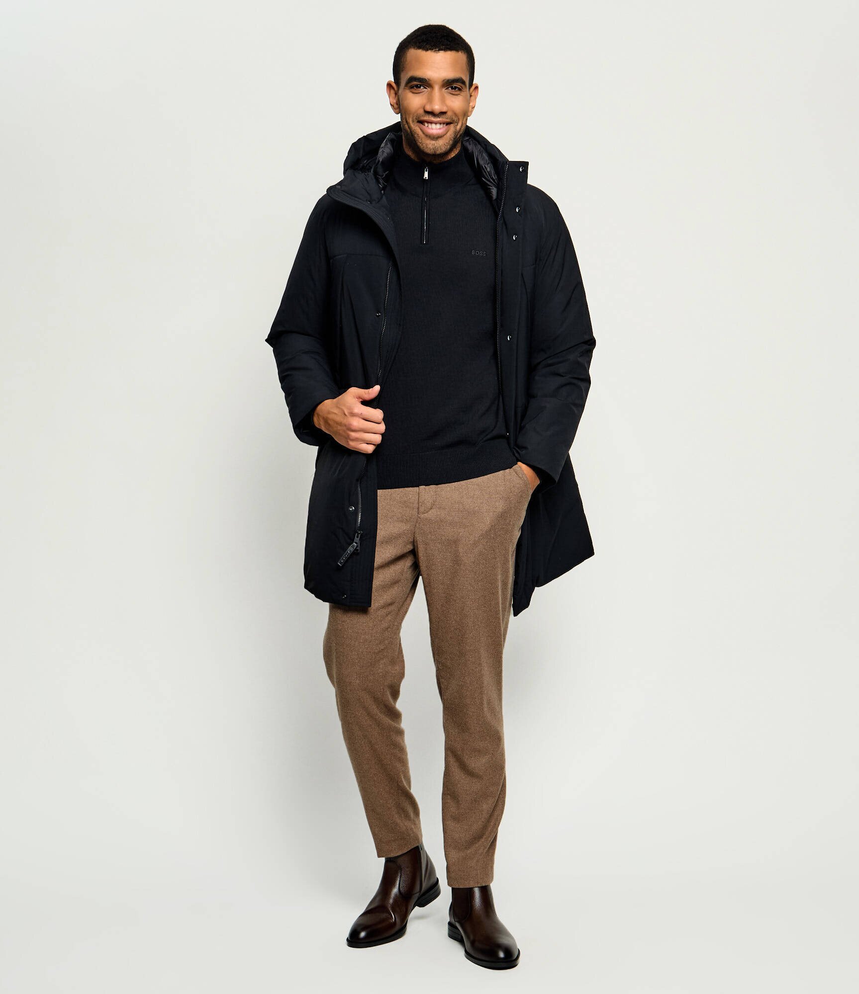 BOSS BLACK De lână guler înalt H-Ebenji-L | Slim Fit