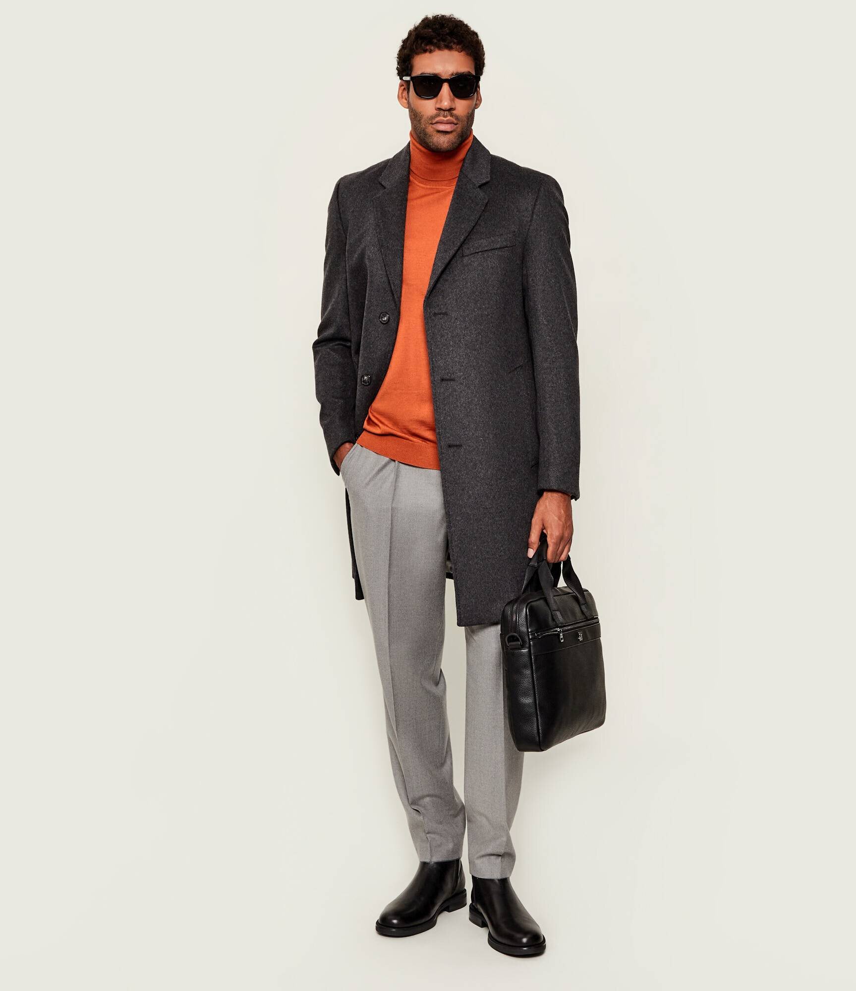 BOSS BLACK De lână pantaloni C-Perino-PL-DTL-254 | Relaxed fit
