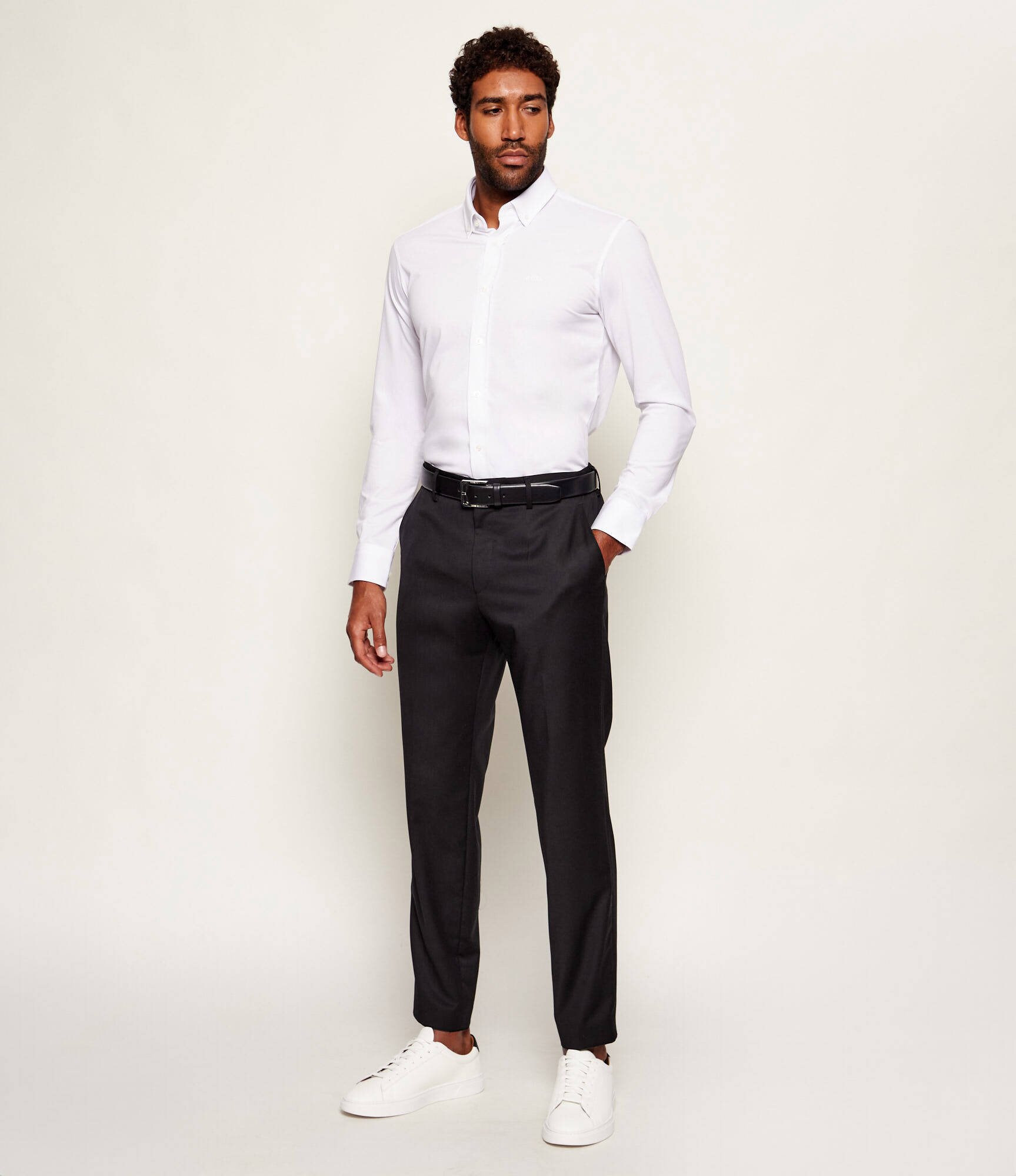 BOSS BLACK de lână pantaloni h-genius-ds-b1 | slim fit