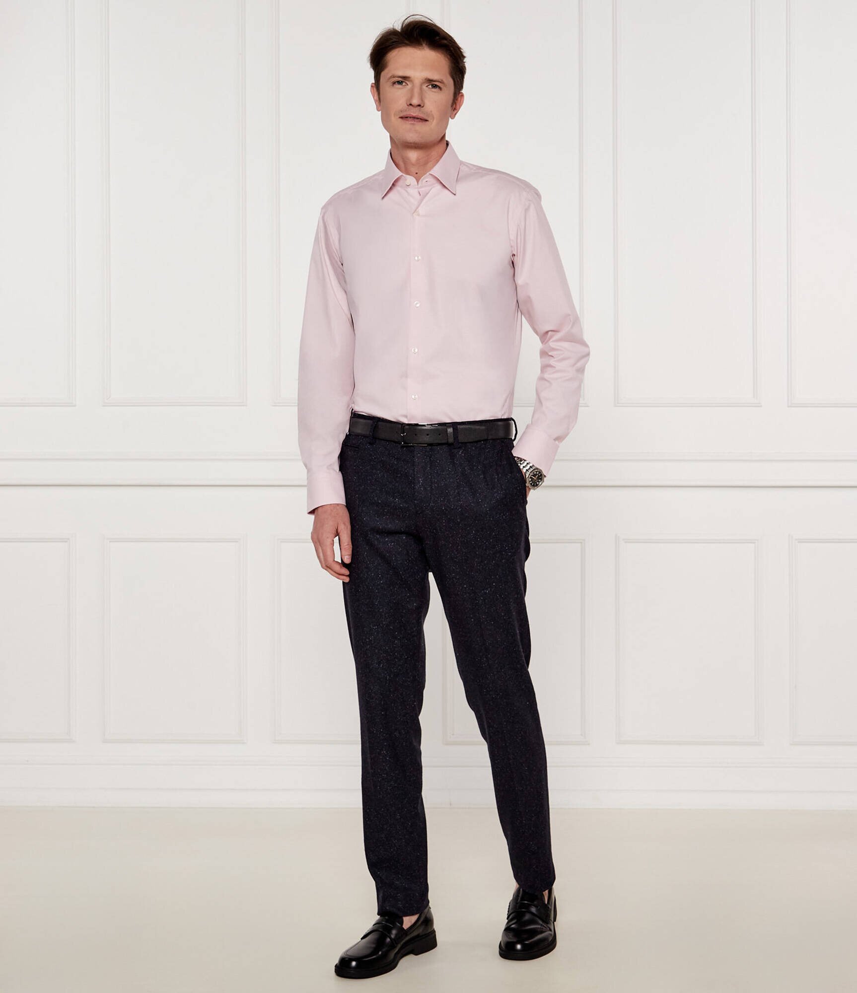 BOSS BLACK De lână pantaloni H-Genius-DTL-243 | Slim Fit cu adaos de mătase