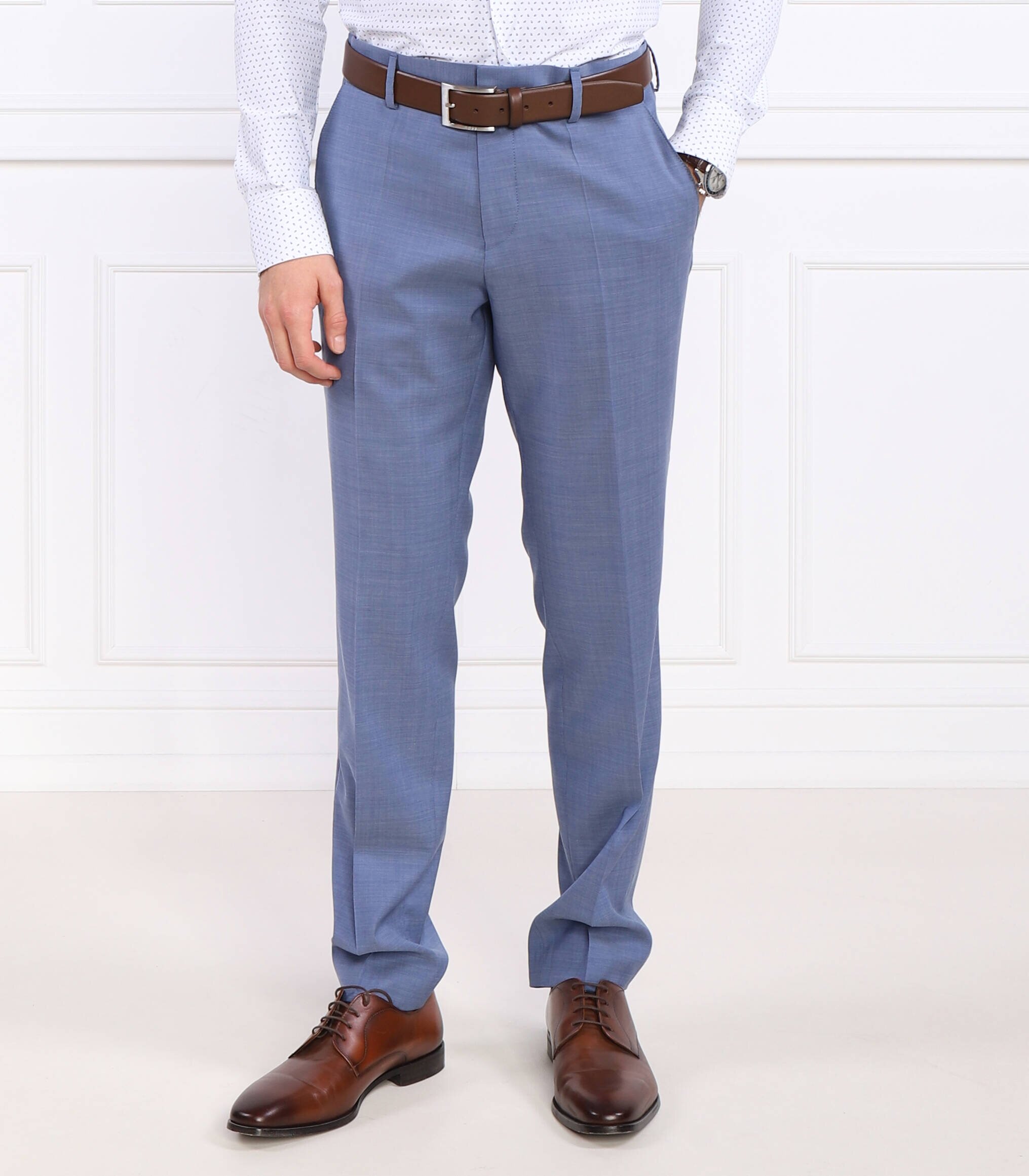 BOSS BLACK de lână pantaloni h-genius-mm-224 | slim fit