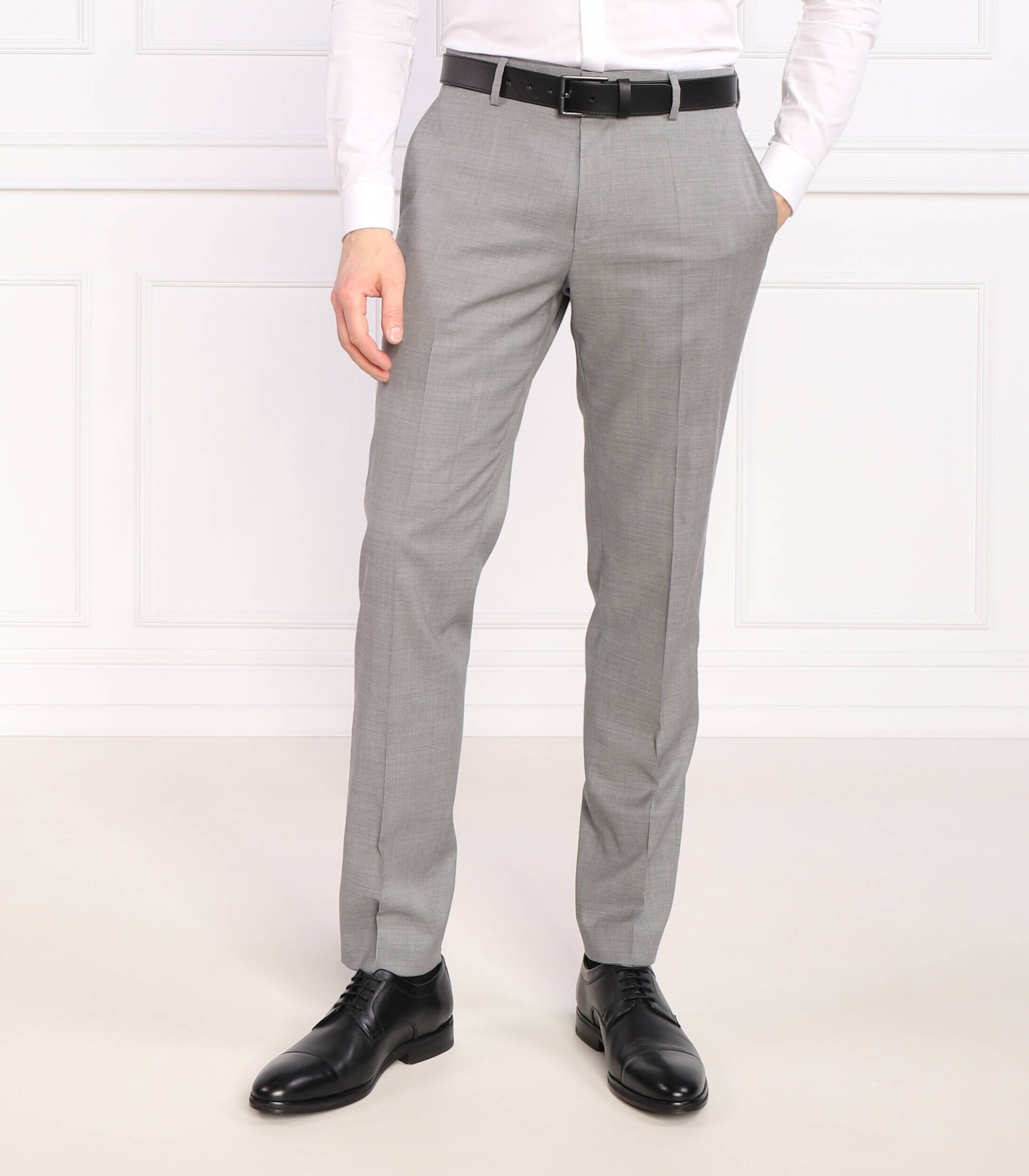 BOSS BLACK de lână pantaloni h-genius-mm-224 | slim fit