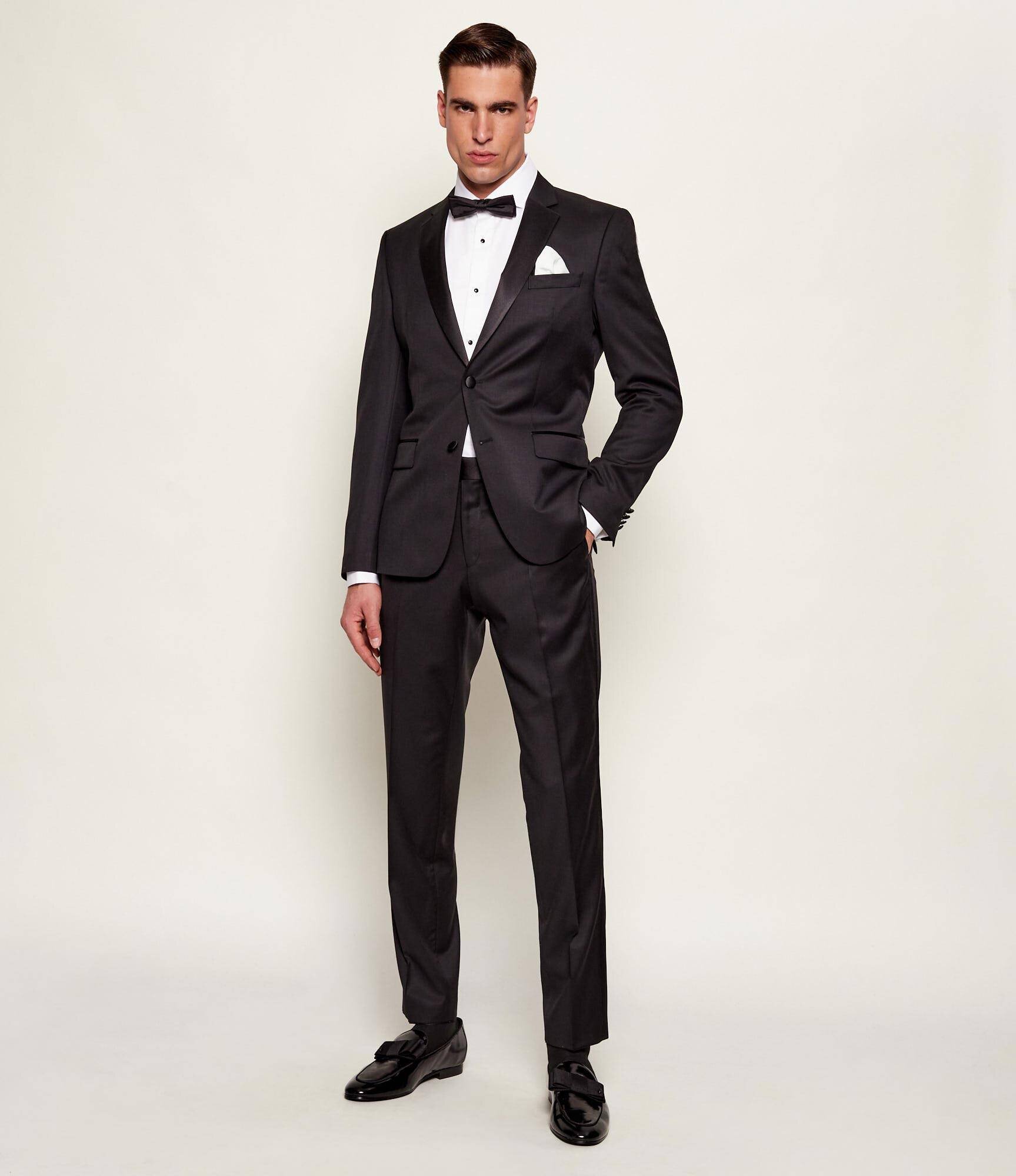 BOSS BLACK De lână pantaloni H-GENIUS-TUX-B1 | Slim Fit cu adaos de mătase