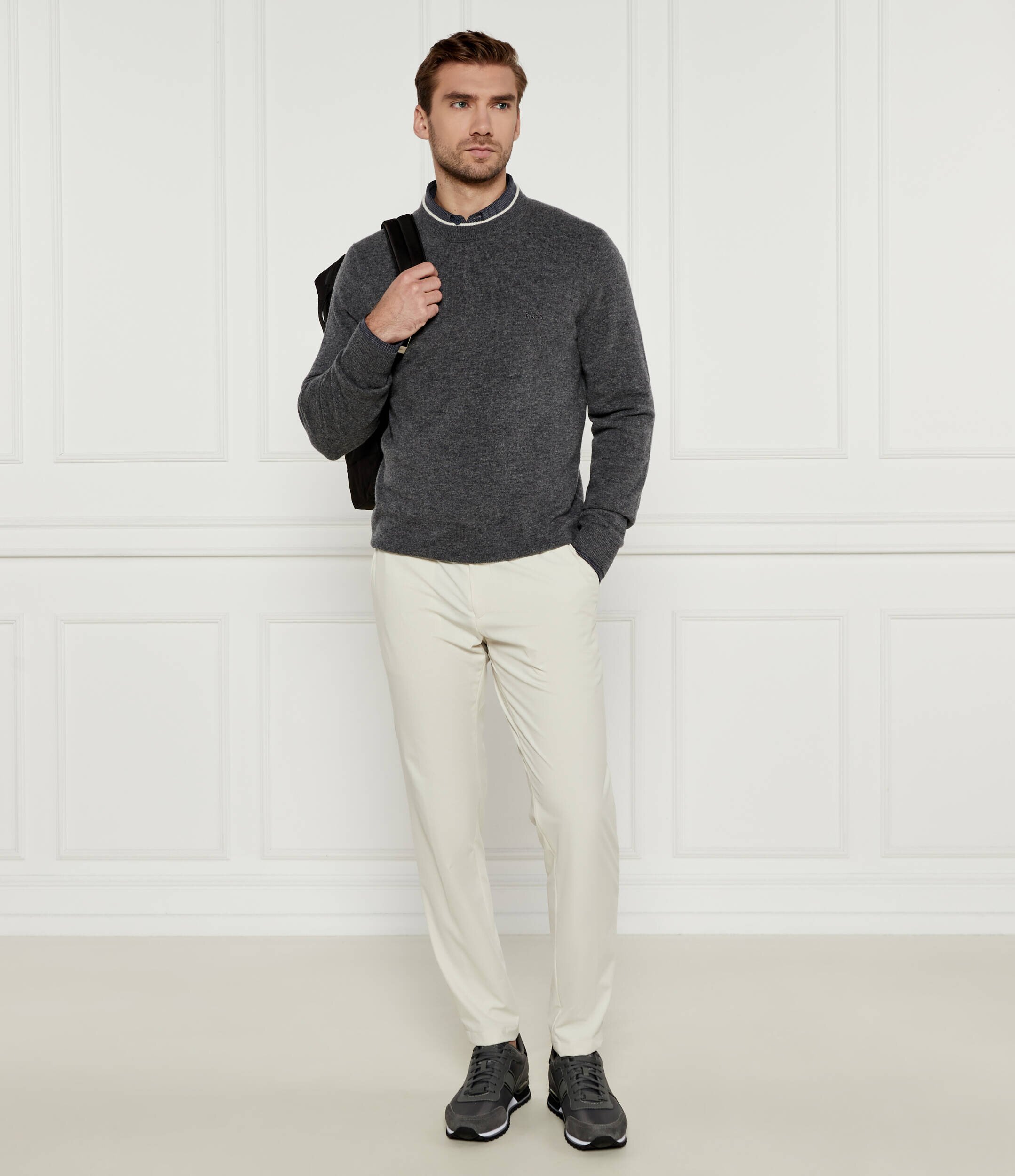 BOSS BLACK De lână pulover Ebacio | Regular Fit