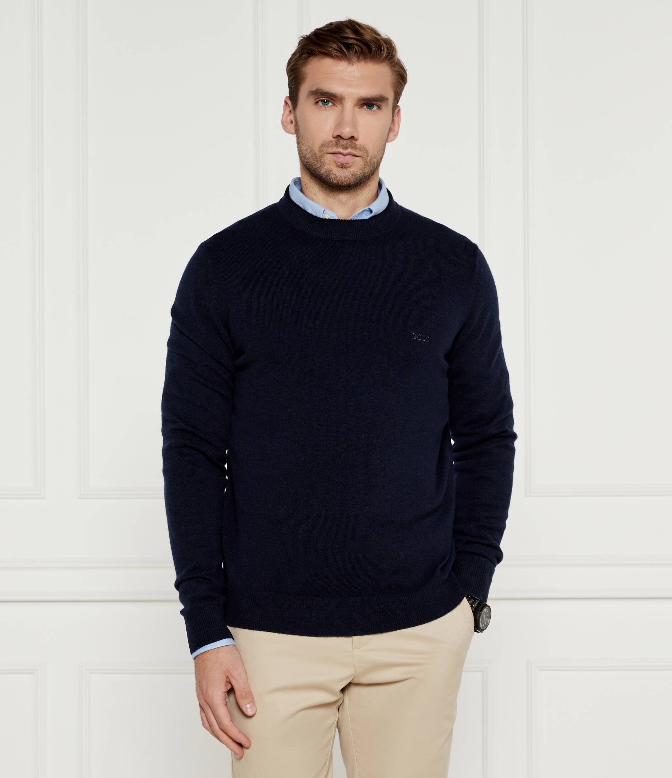 BOSS BLACK De lână pulover Ebacio | Regular Fit