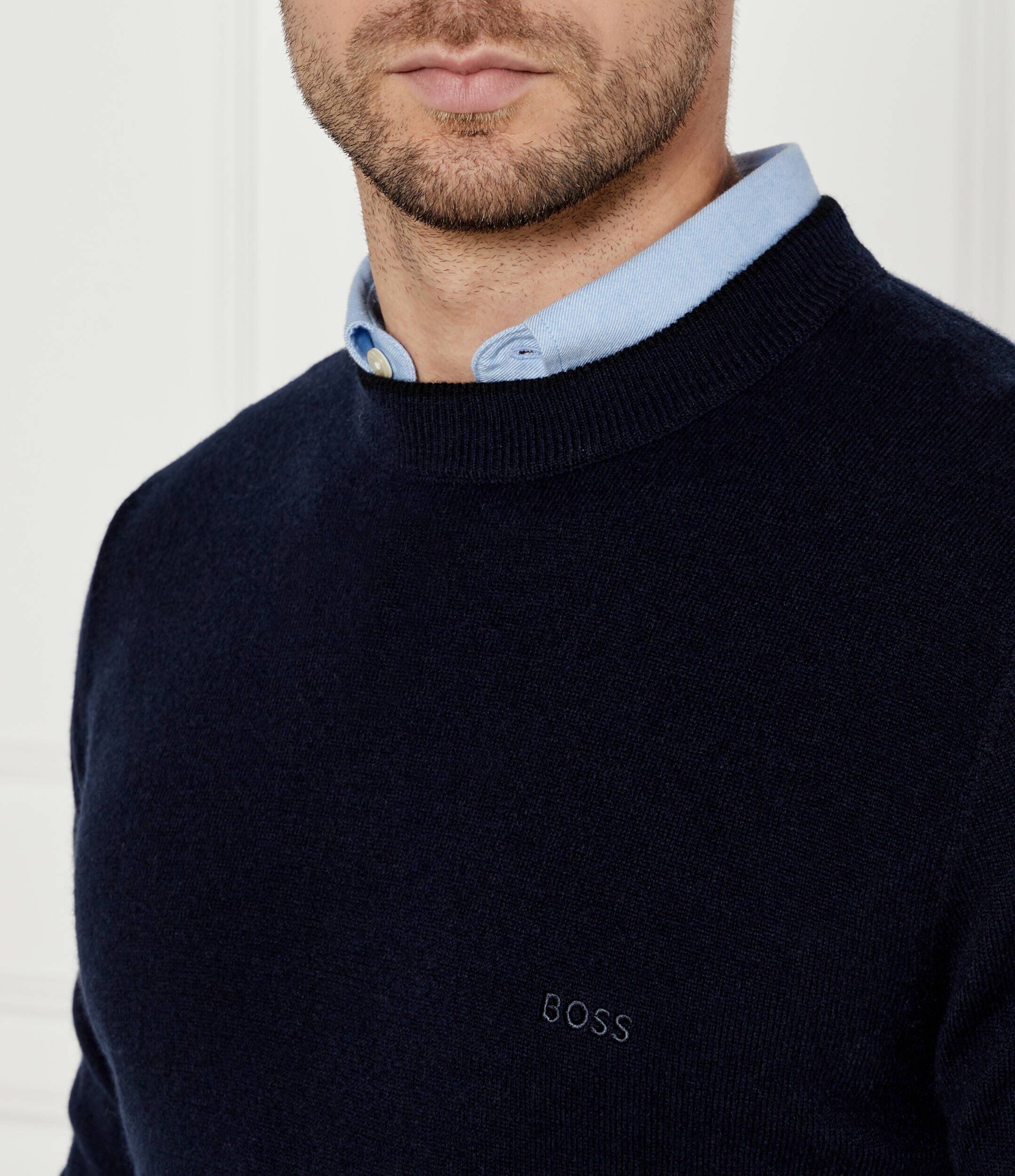BOSS BLACK De lână pulover Ebacio | Regular Fit