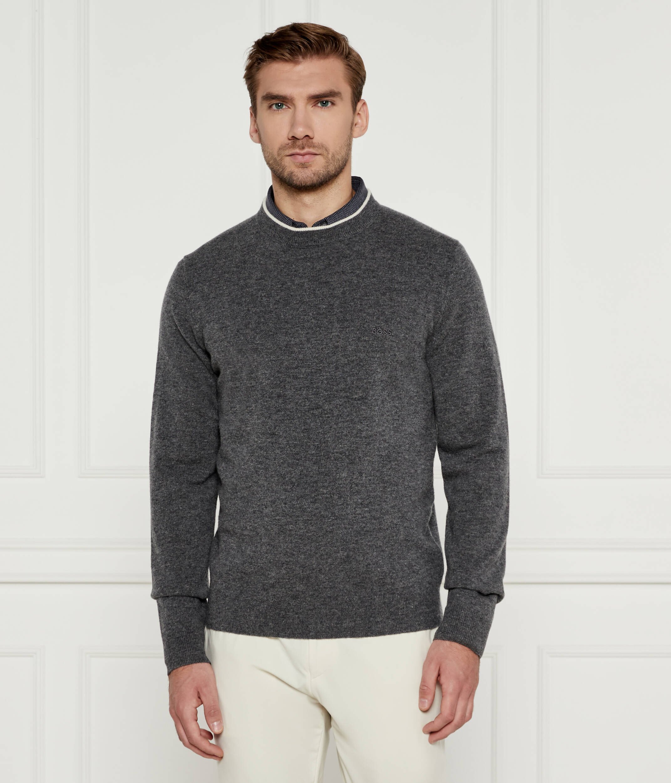 BOSS BLACK De lână pulover Ebacio | Regular Fit