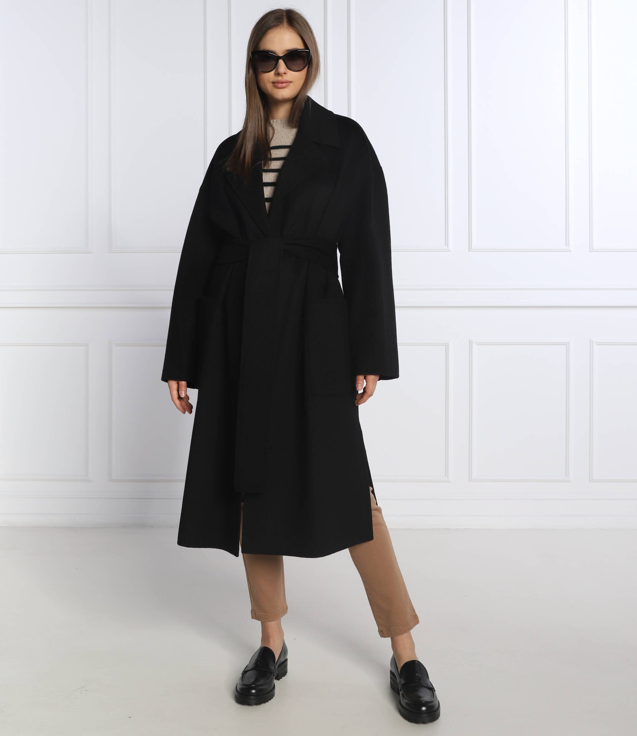 BOSS BLACK de lână trench coletti cu adaos de lână