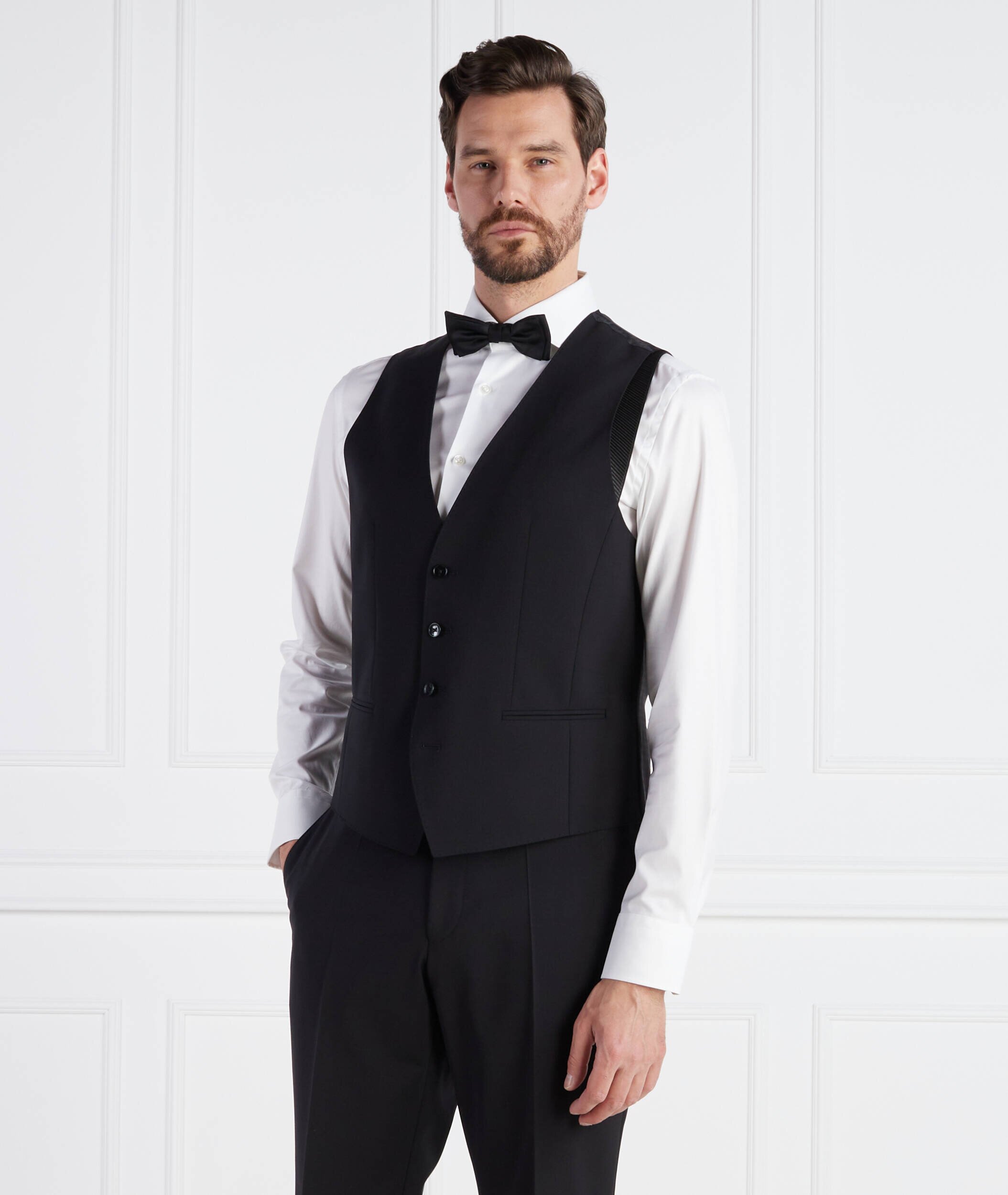 BOSS BLACK De lână vestă | Slim Fit