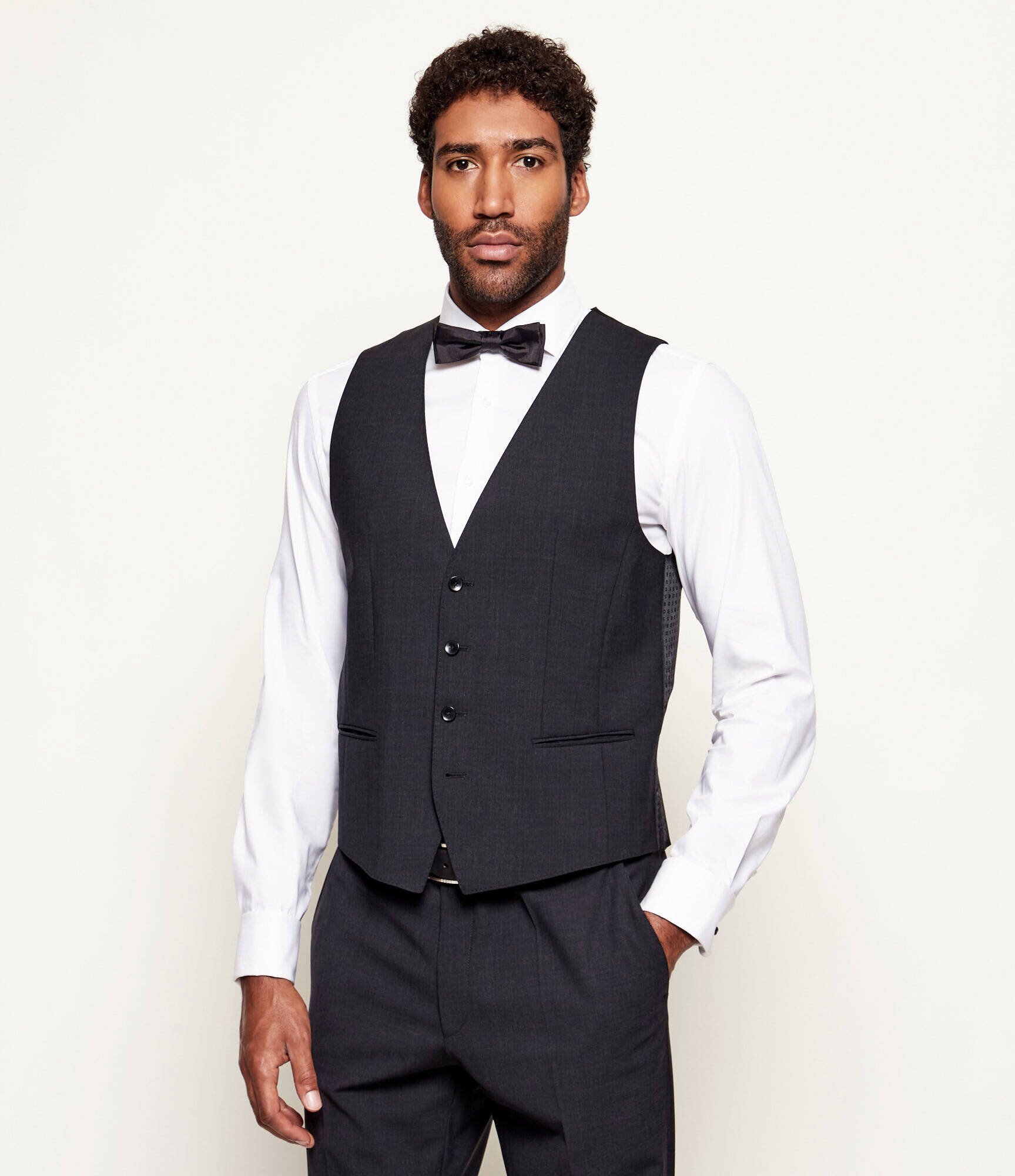 BOSS BLACK de lână vestă | slim fit