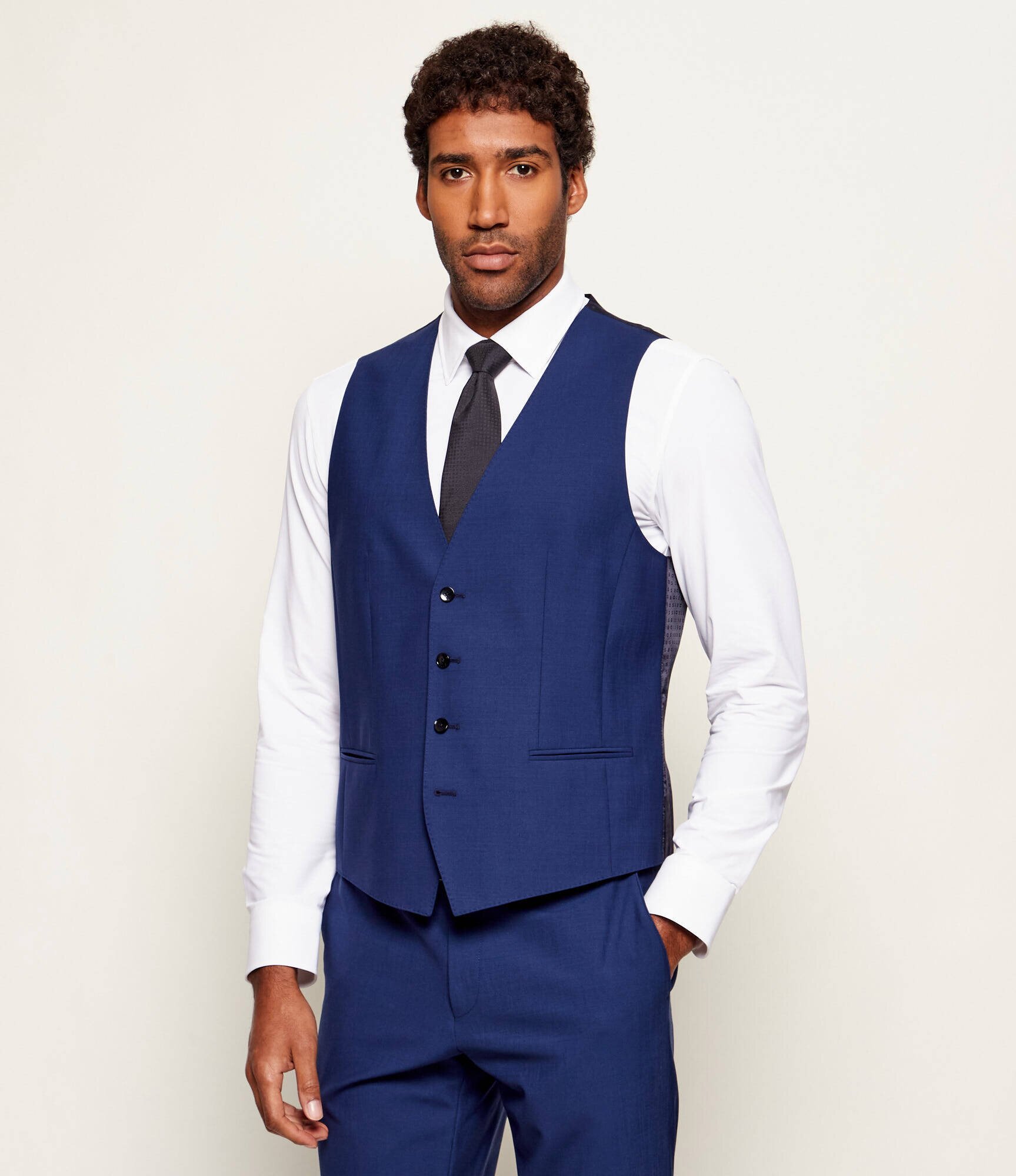 BOSS BLACK de lână vestă | slim fit