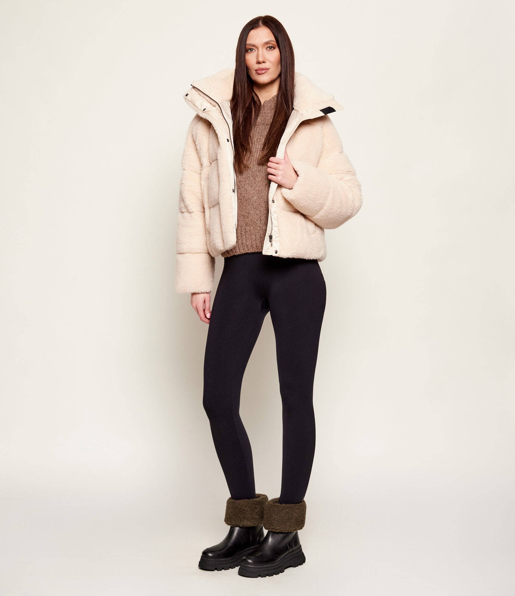 BOSS BLACK De piele botine Foster | shearling