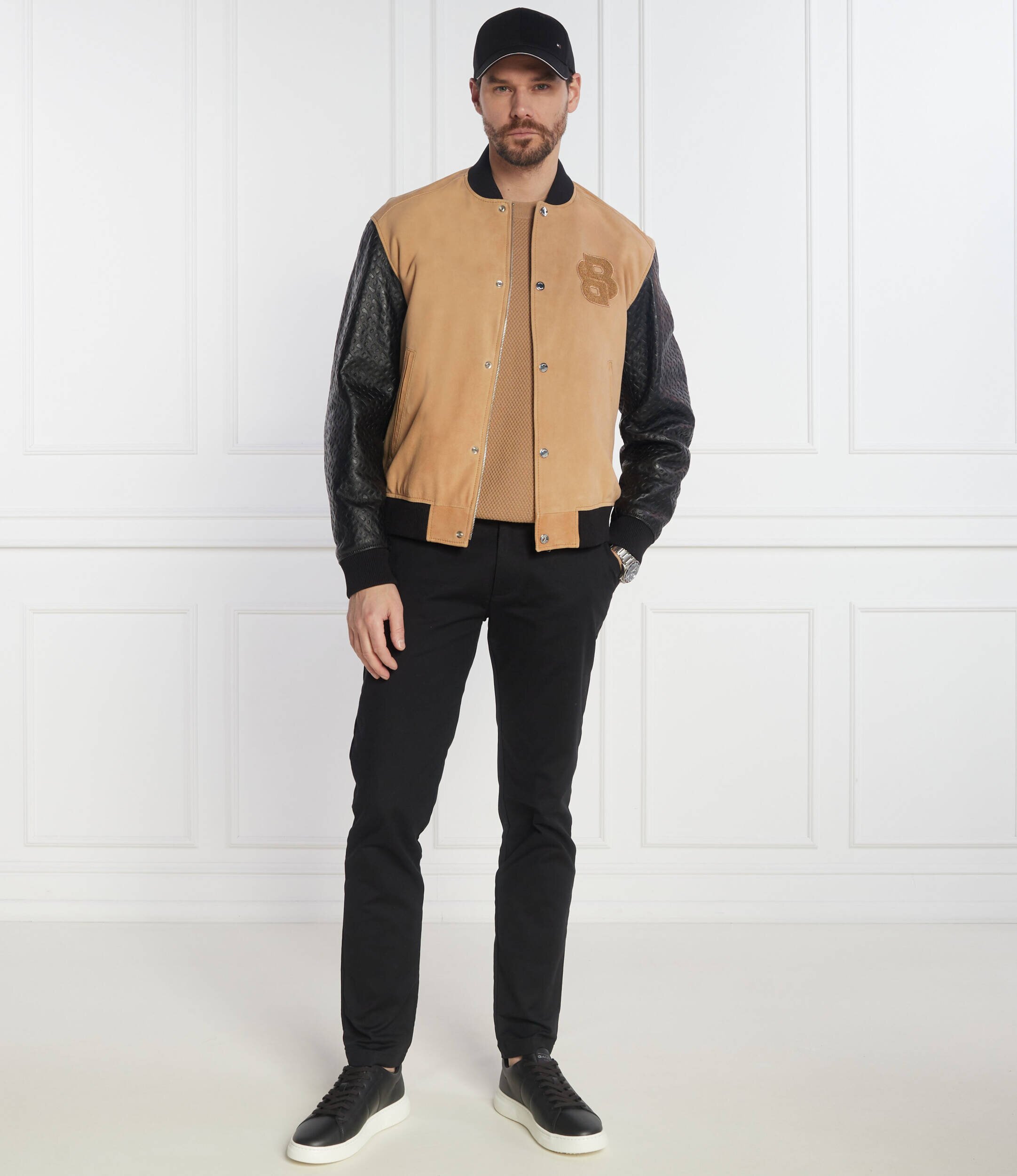 BOSS BLACK De piele geacă bomber Moniro | Regular Fit