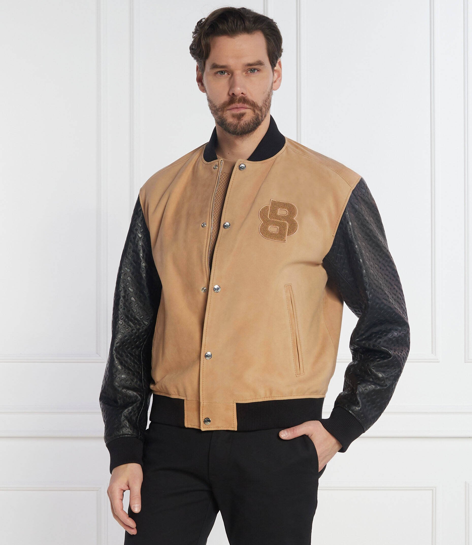 BOSS BLACK De piele geacă bomber Moniro | Regular Fit