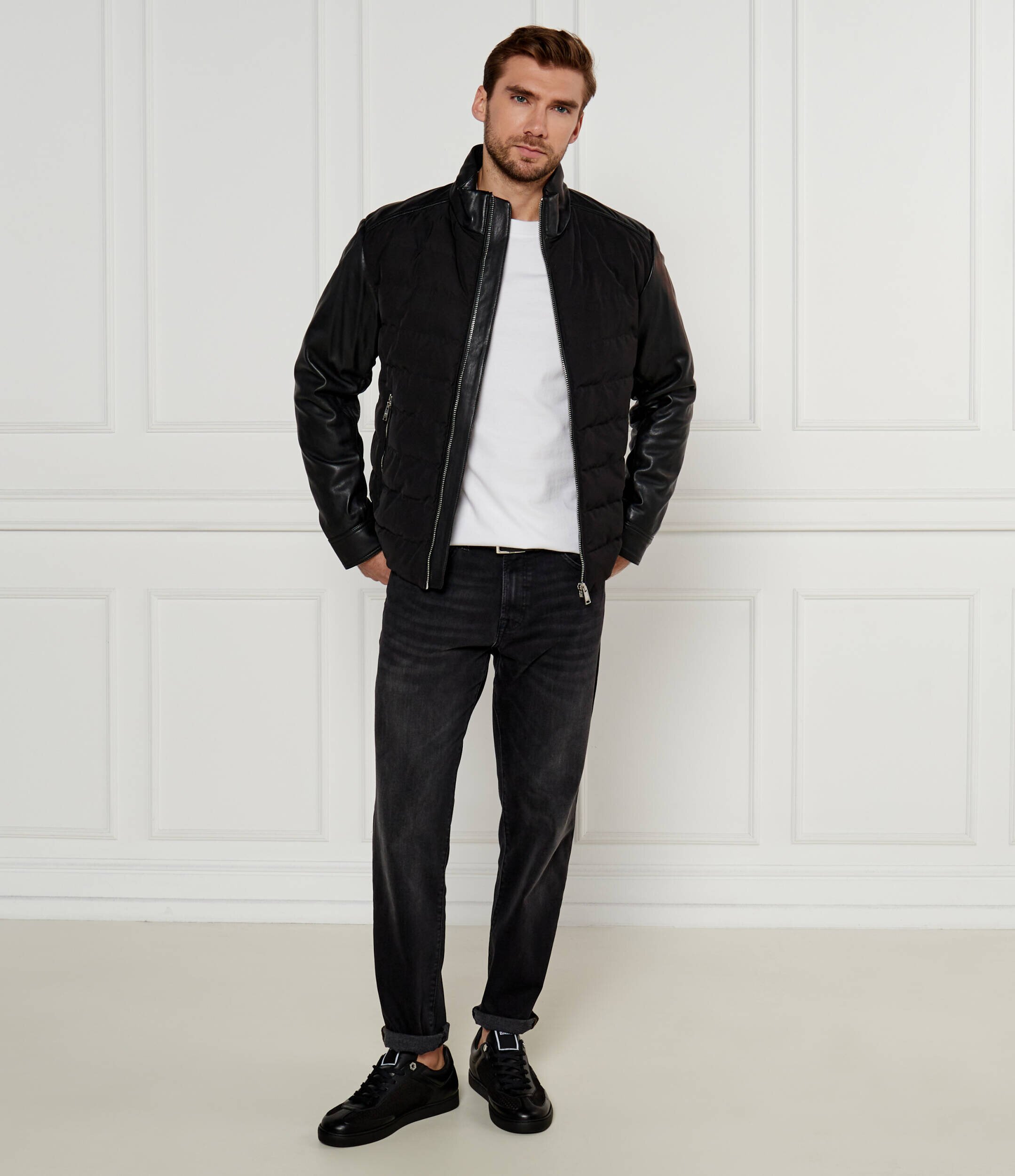 BOSS BLACK De piele geacă C-Mersino | Regular Fit cu adaos de lână
