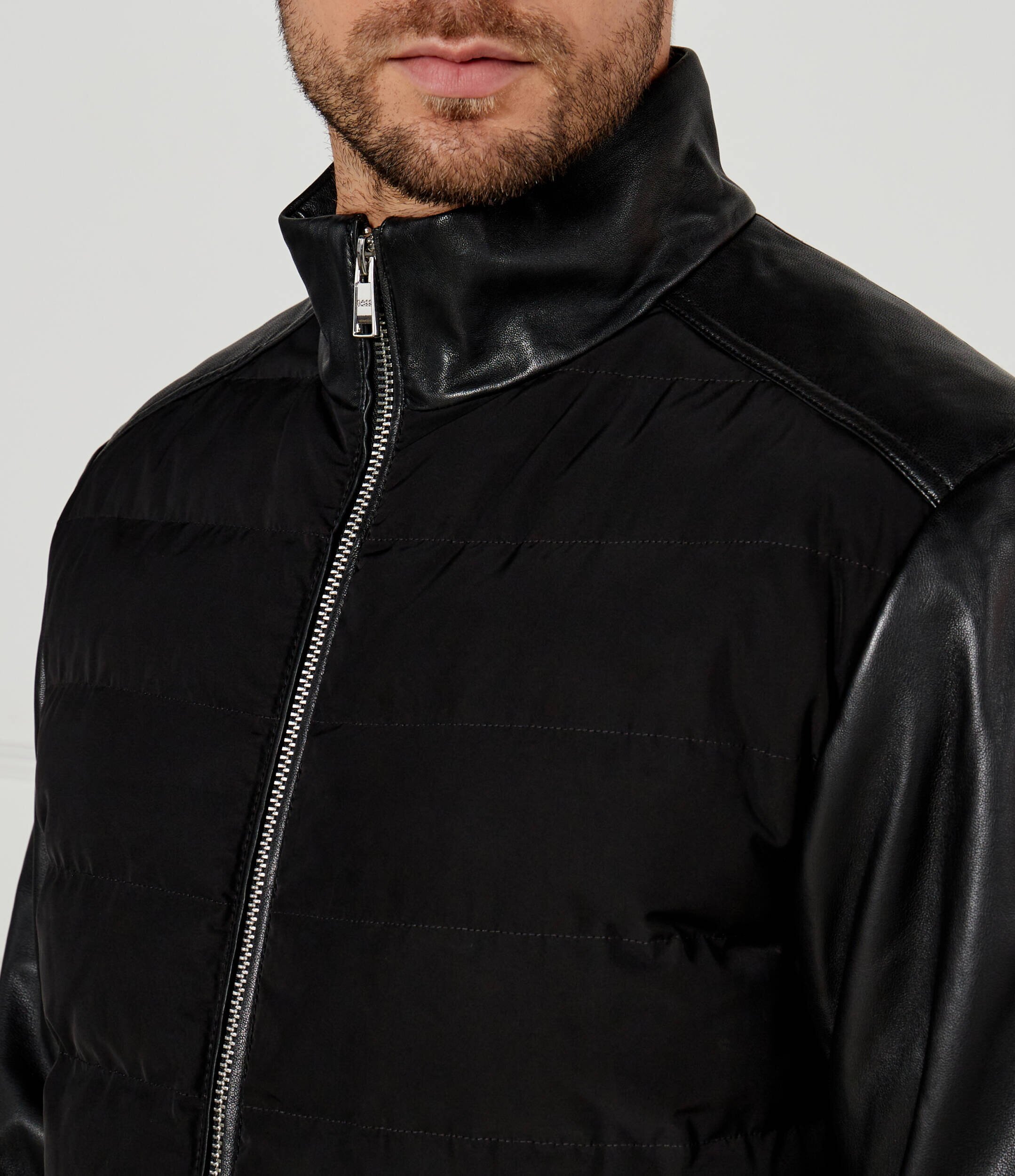 BOSS BLACK De piele geacă C-Mersino | Regular Fit cu adaos de lână