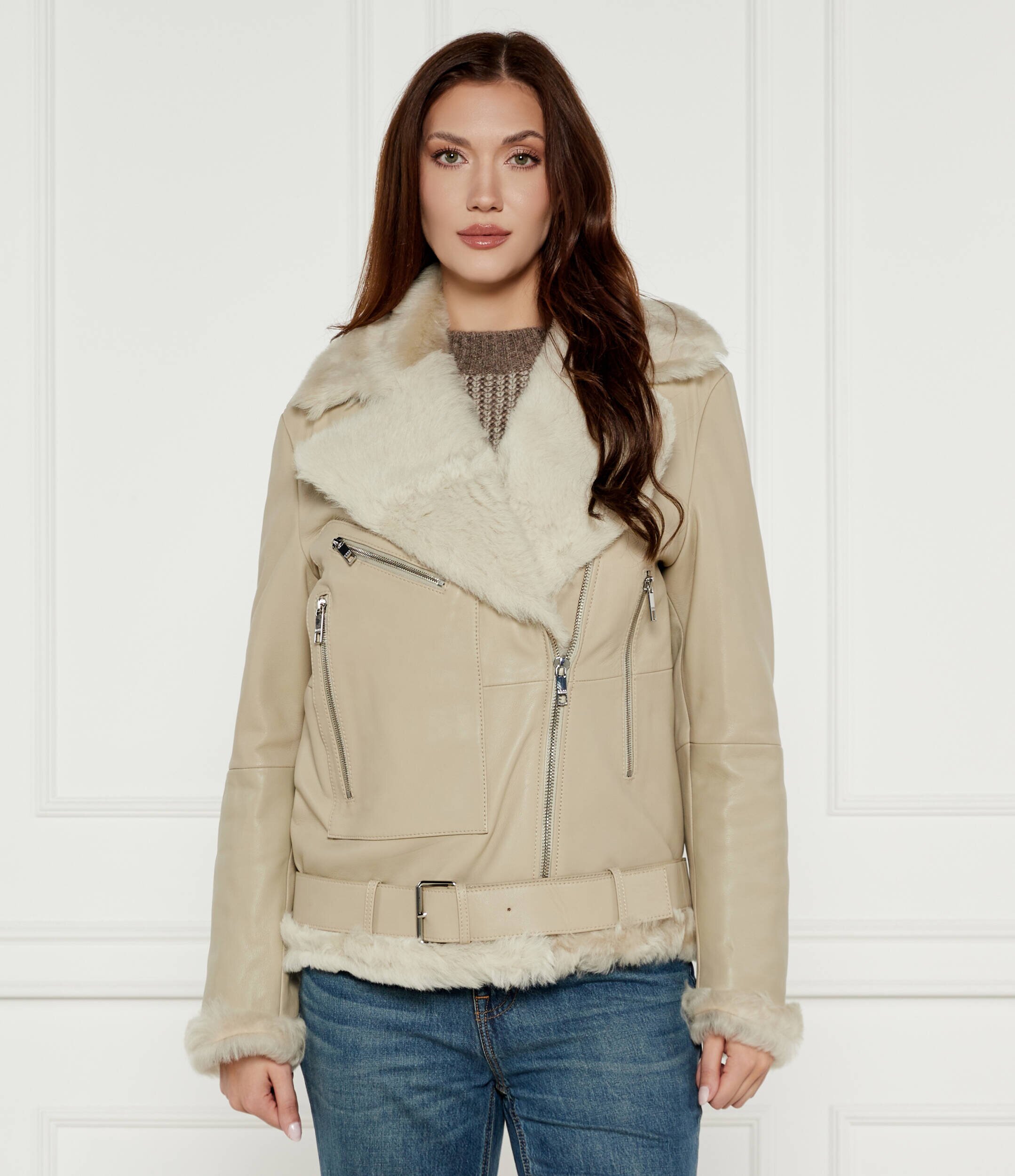 BOSS BLACK De piele geacă SABBINA | Regular Fit
