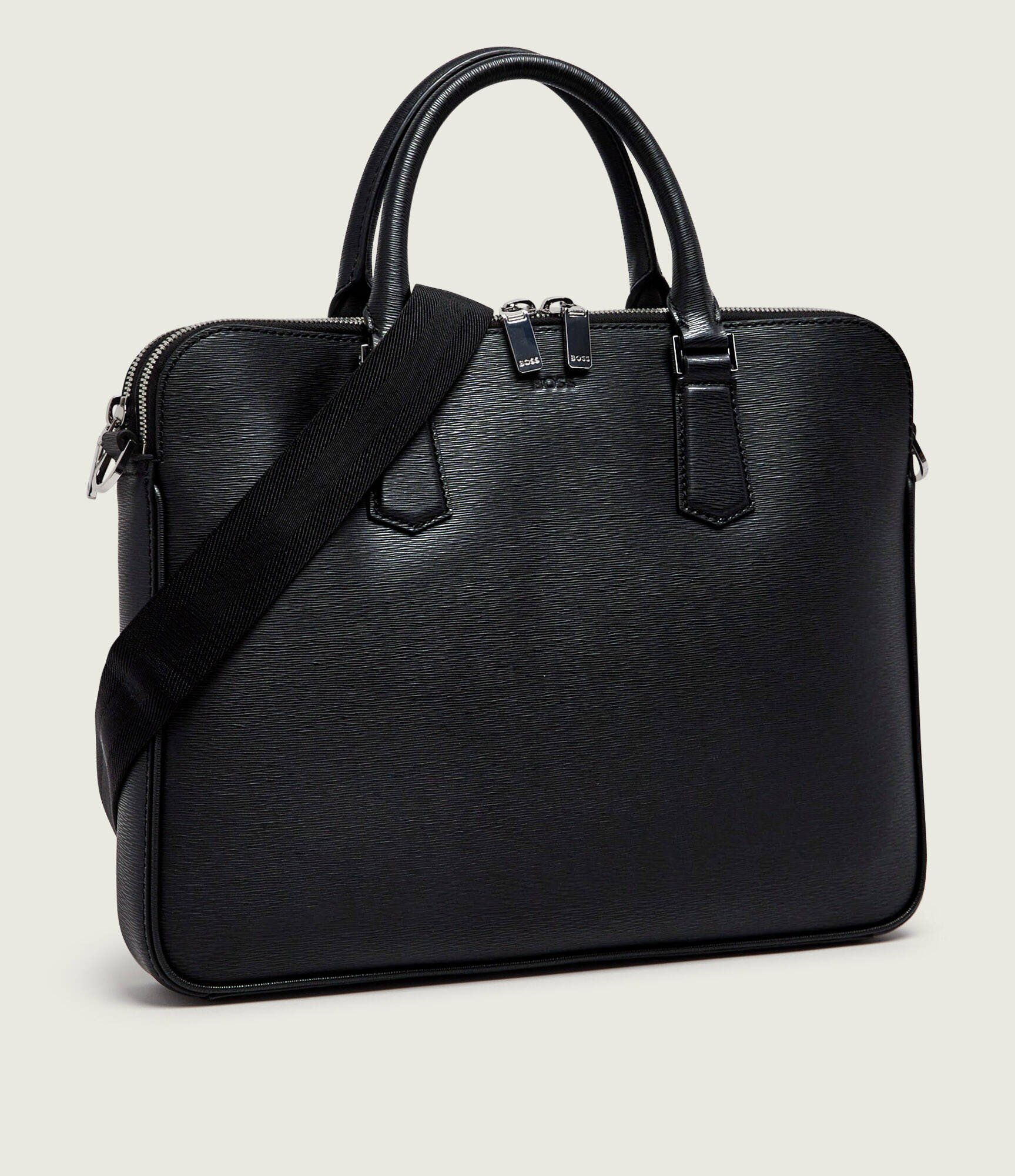 BOSS BLACK De piele geantă pentru laptop 14" New Crosstown_P_Z.D.