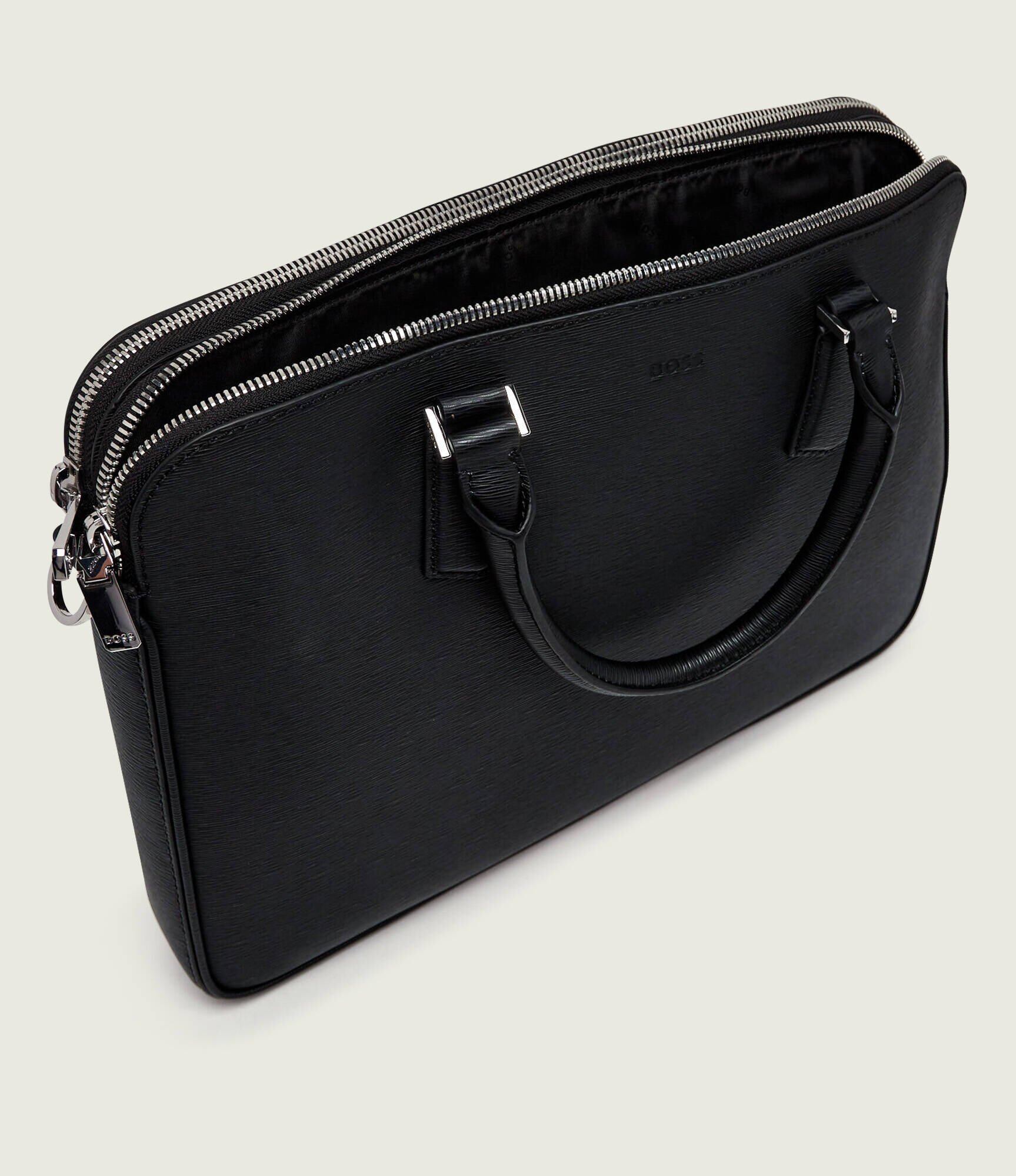 BOSS BLACK De piele geantă pentru laptop 14" New Crosstown_P_Z.D.