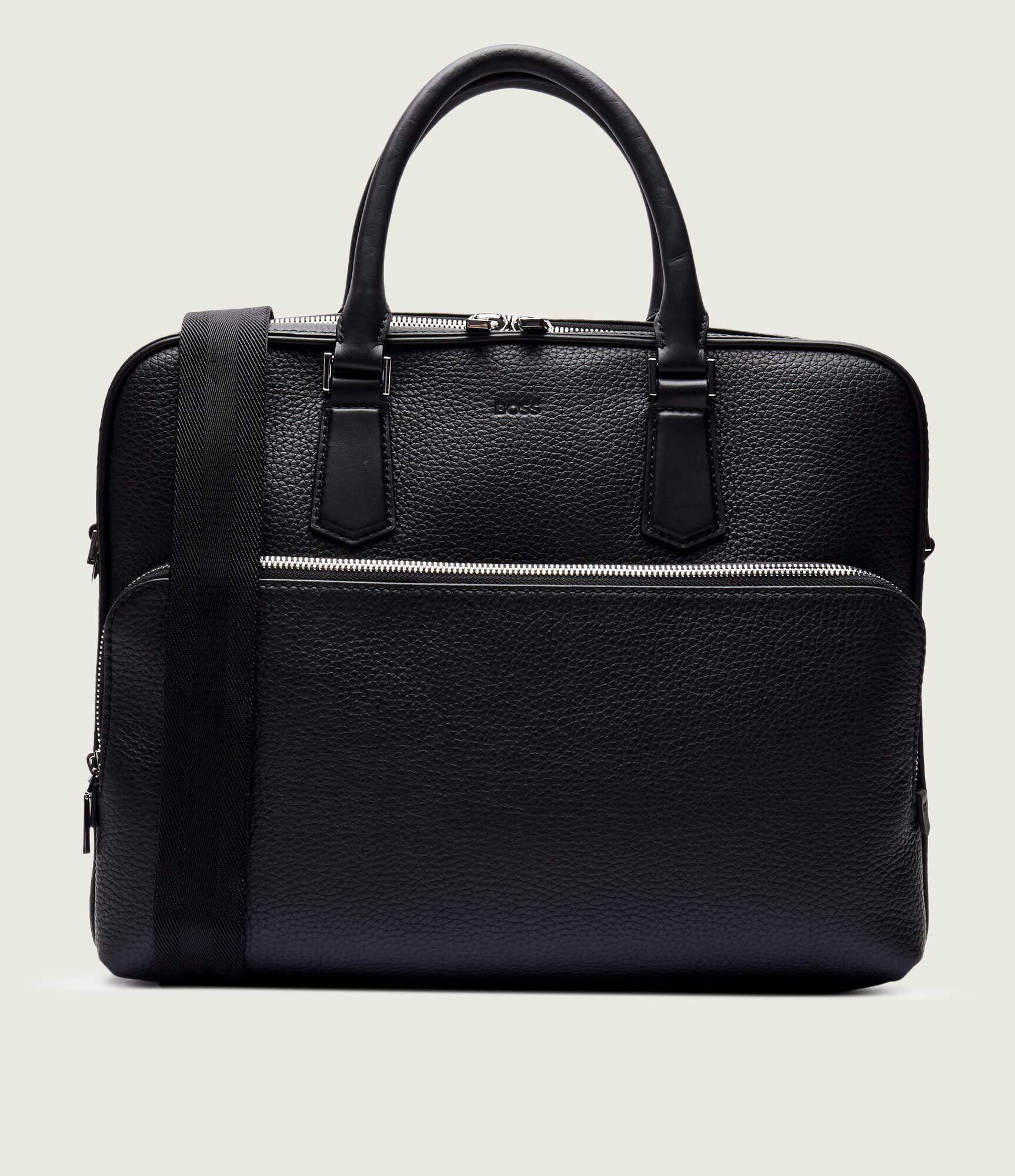 BOSS BLACK De piele geantă pentru laptop 14" New Crosstown_S. Doc
