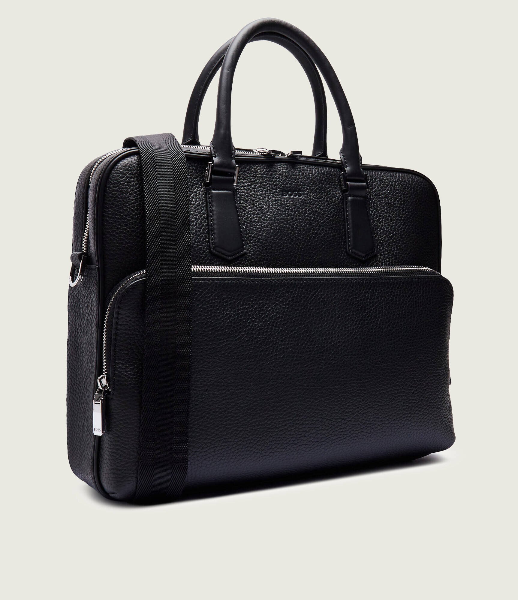 BOSS BLACK De piele geantă pentru laptop 14" New Crosstown_S. Doc