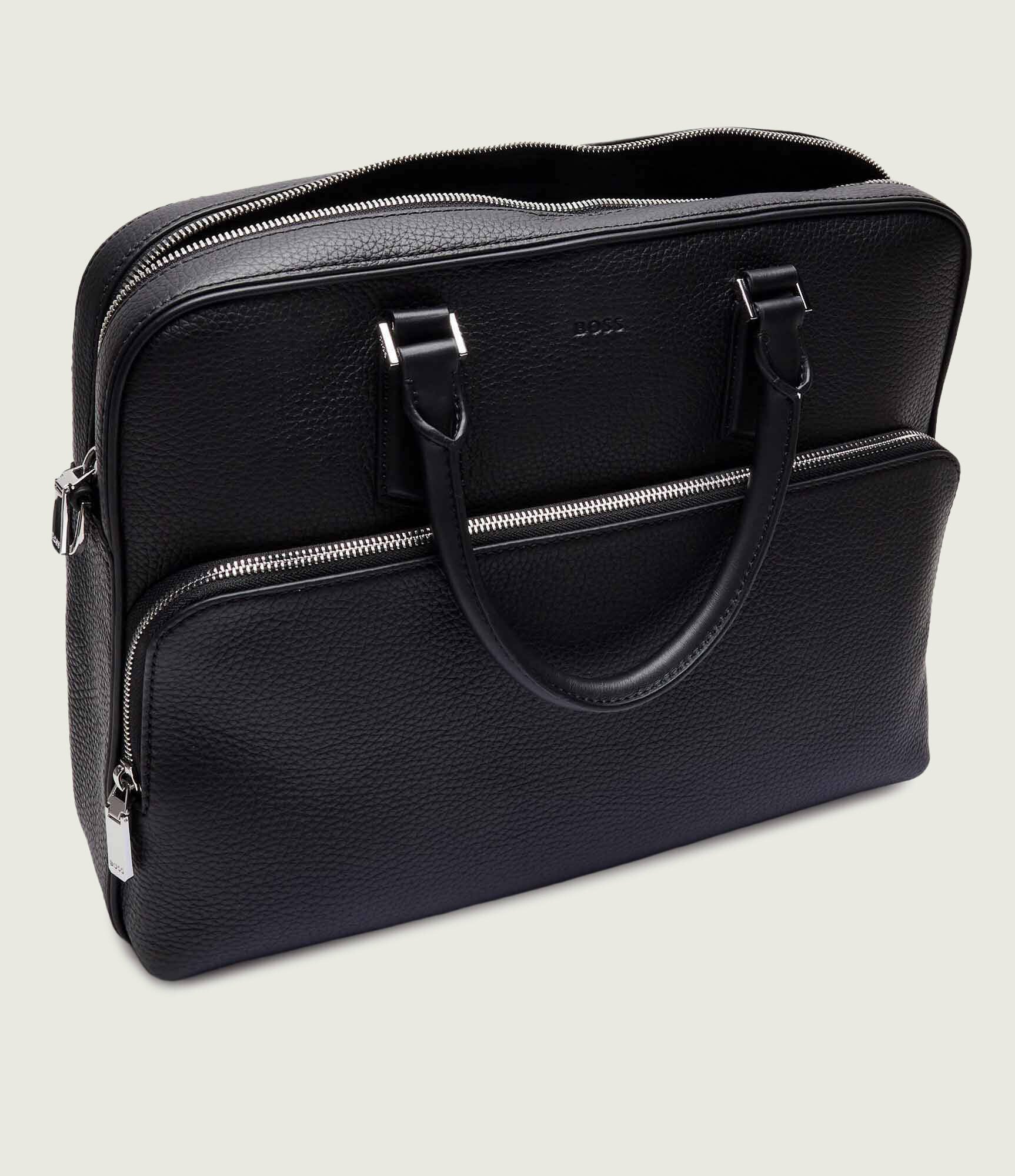BOSS BLACK De piele geantă pentru laptop 14" New Crosstown_S. Doc