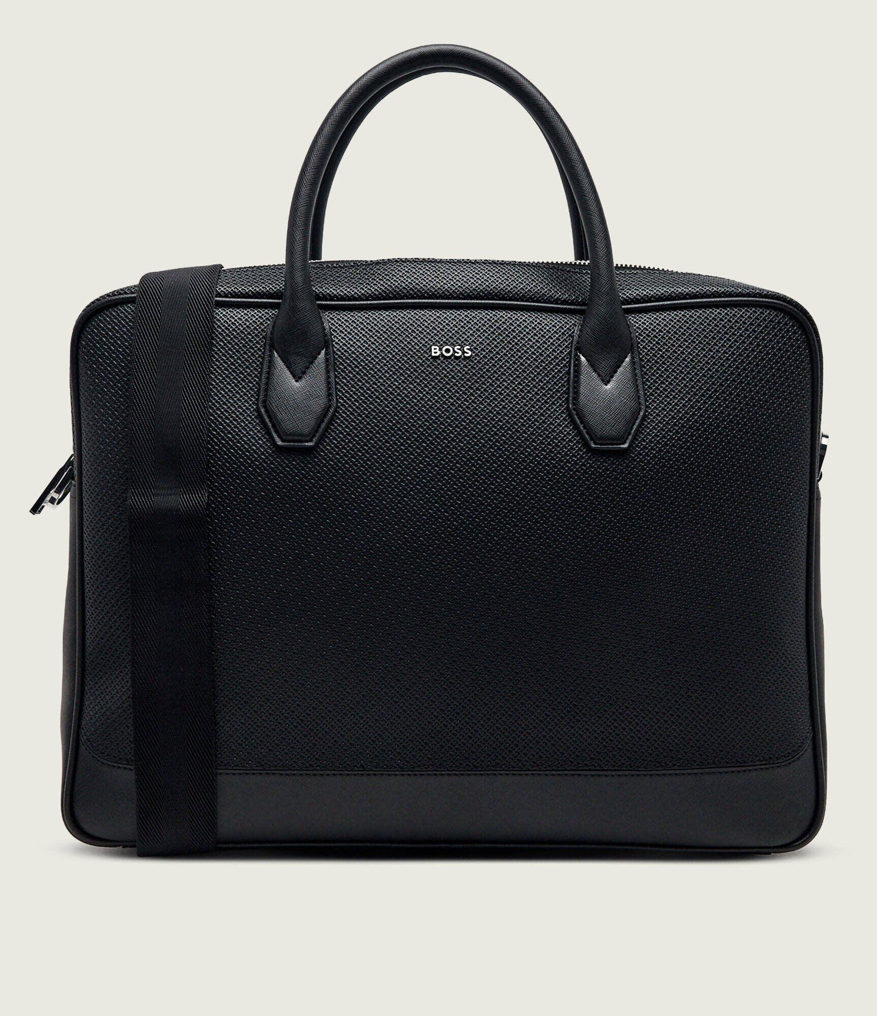 BOSS BLACK De piele geantă pentru laptop 17" Northon_M