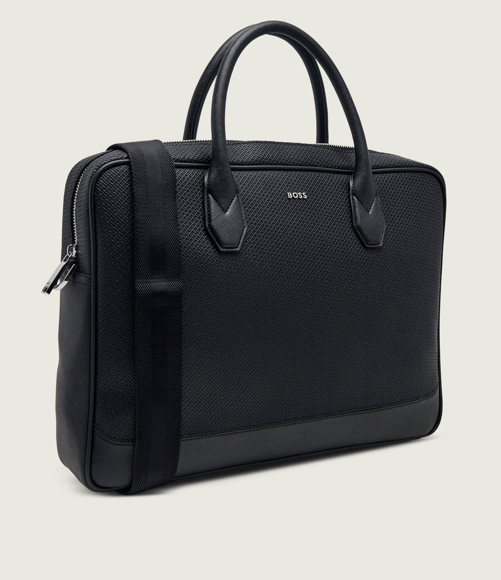 BOSS BLACK De piele geantă pentru laptop 17" Northon_M