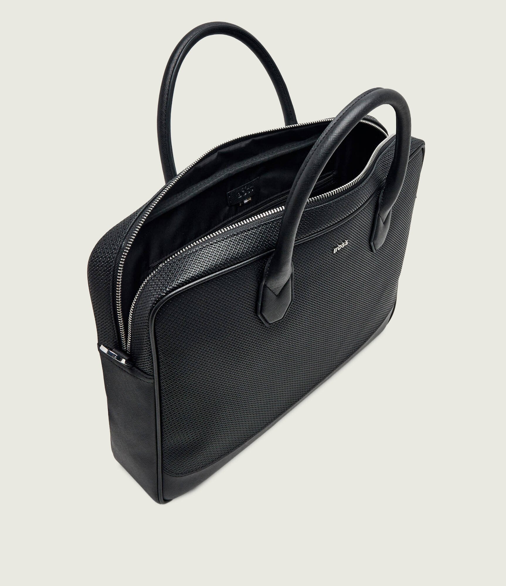 BOSS BLACK De piele geantă pentru laptop 17" Northon_M