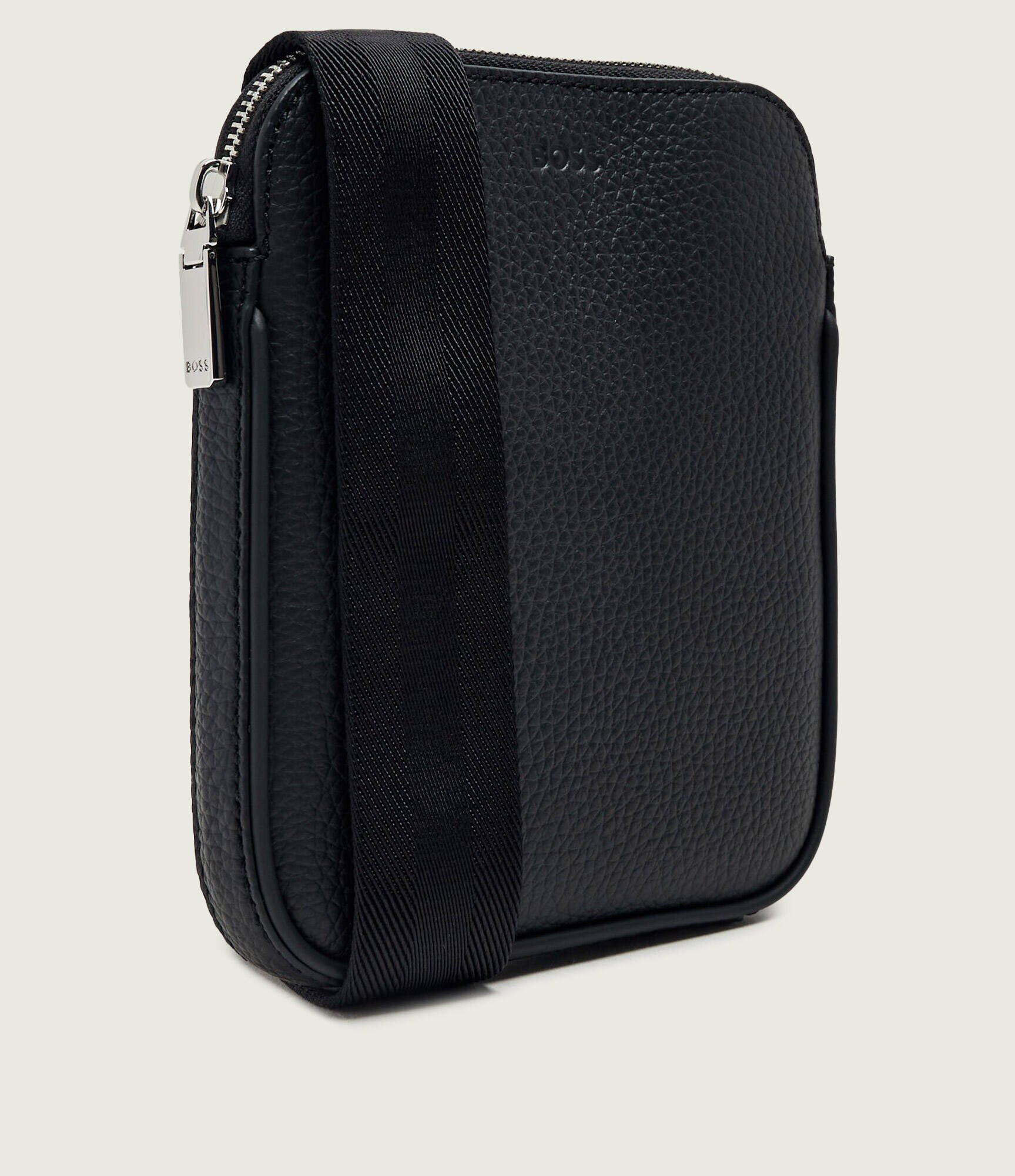 BOSS BLACK De piele geantă reporter New Crosstown_A5