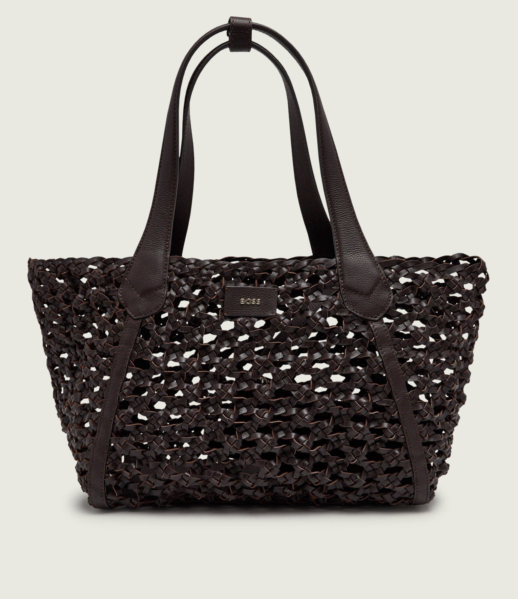 BOSS BLACK De piele geantă shopper + borsetă Lenah